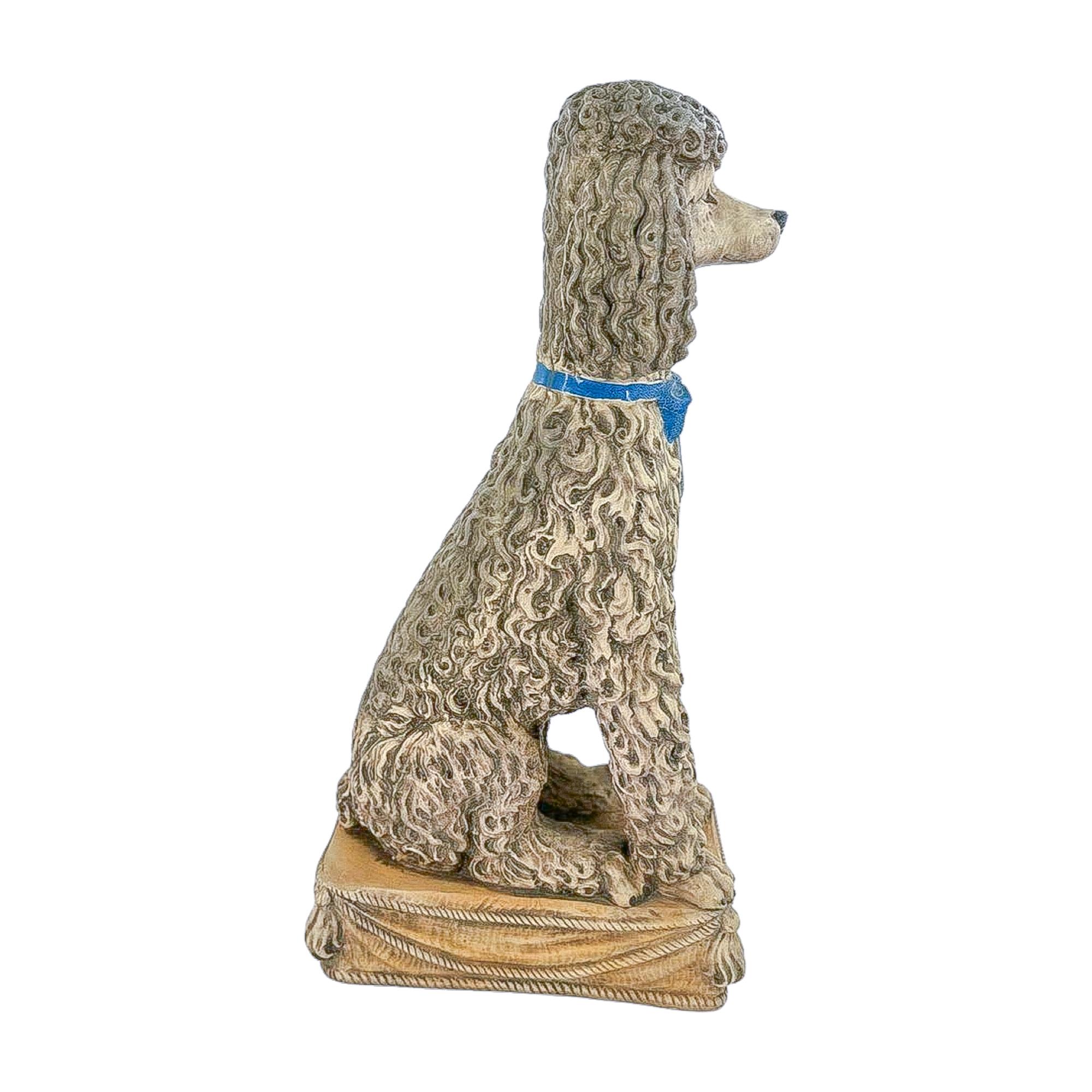 Hand-Painted Magnificent Lifesized Poodle Statue For Sale