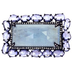 Magnificent Slice Sapphire and Aquamarine Ring