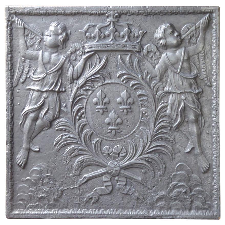 Magnificent Louis XV 'Arms of France' Fireback / Backsplash, 18th Century For Sale