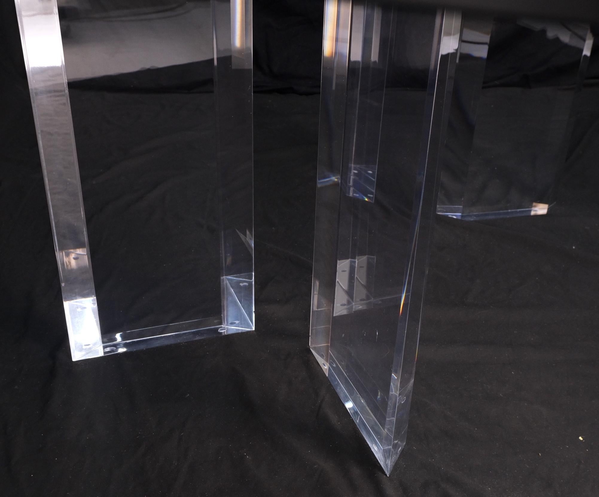 Magnificent Lucite Pedestals Base Glass Top Dining Conference Table 7' Long  For Sale 4