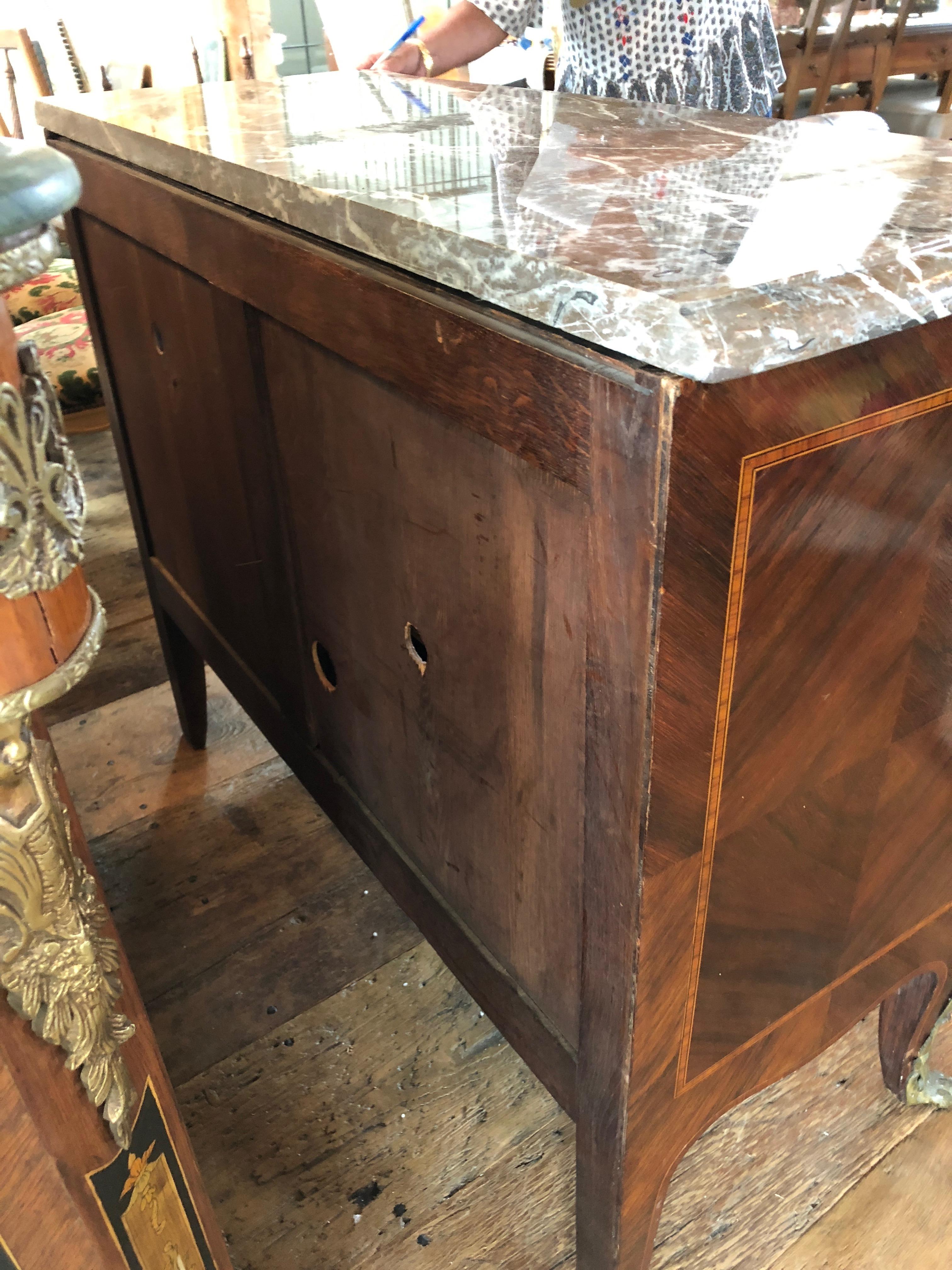 Magnificent Mahogany and Marble Credenza with Gorgeous Bronze Adornments 7