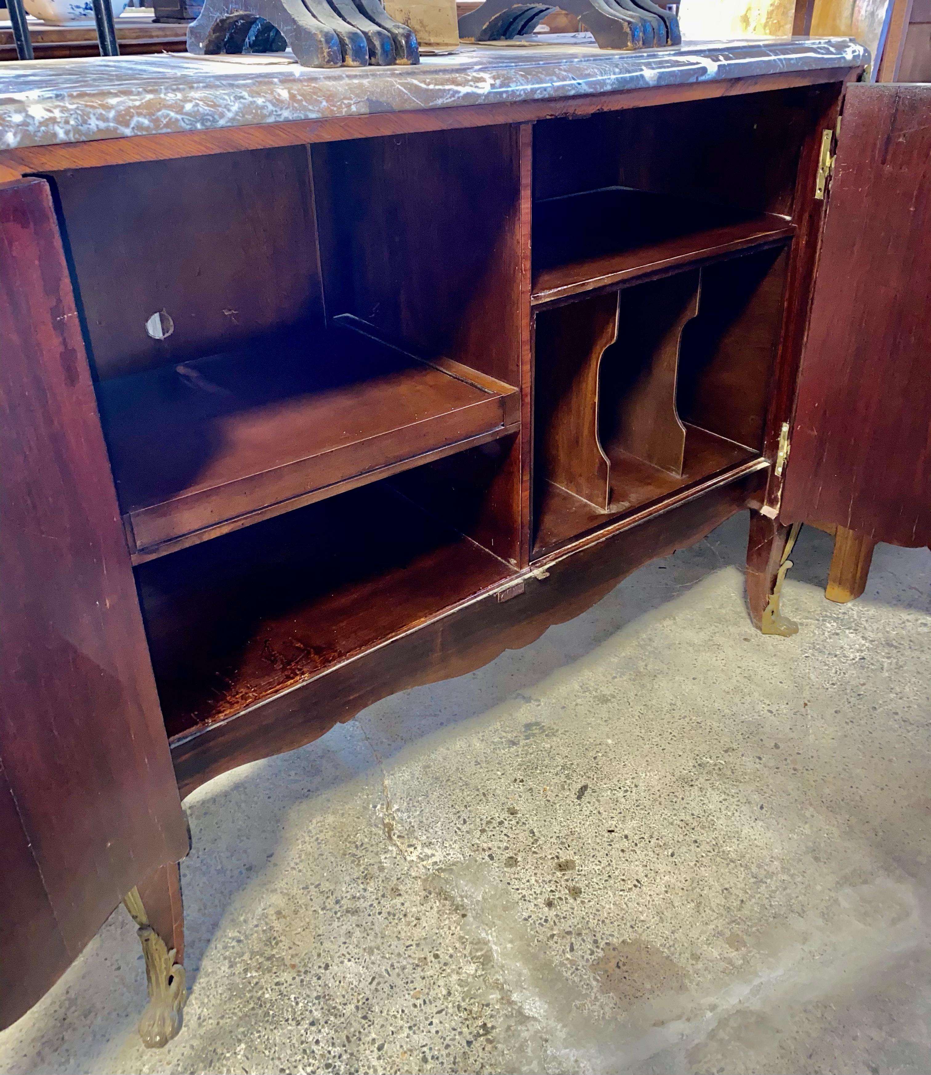 Magnificent Mahogany and Marble Credenza with Gorgeous Bronze Adornments 9