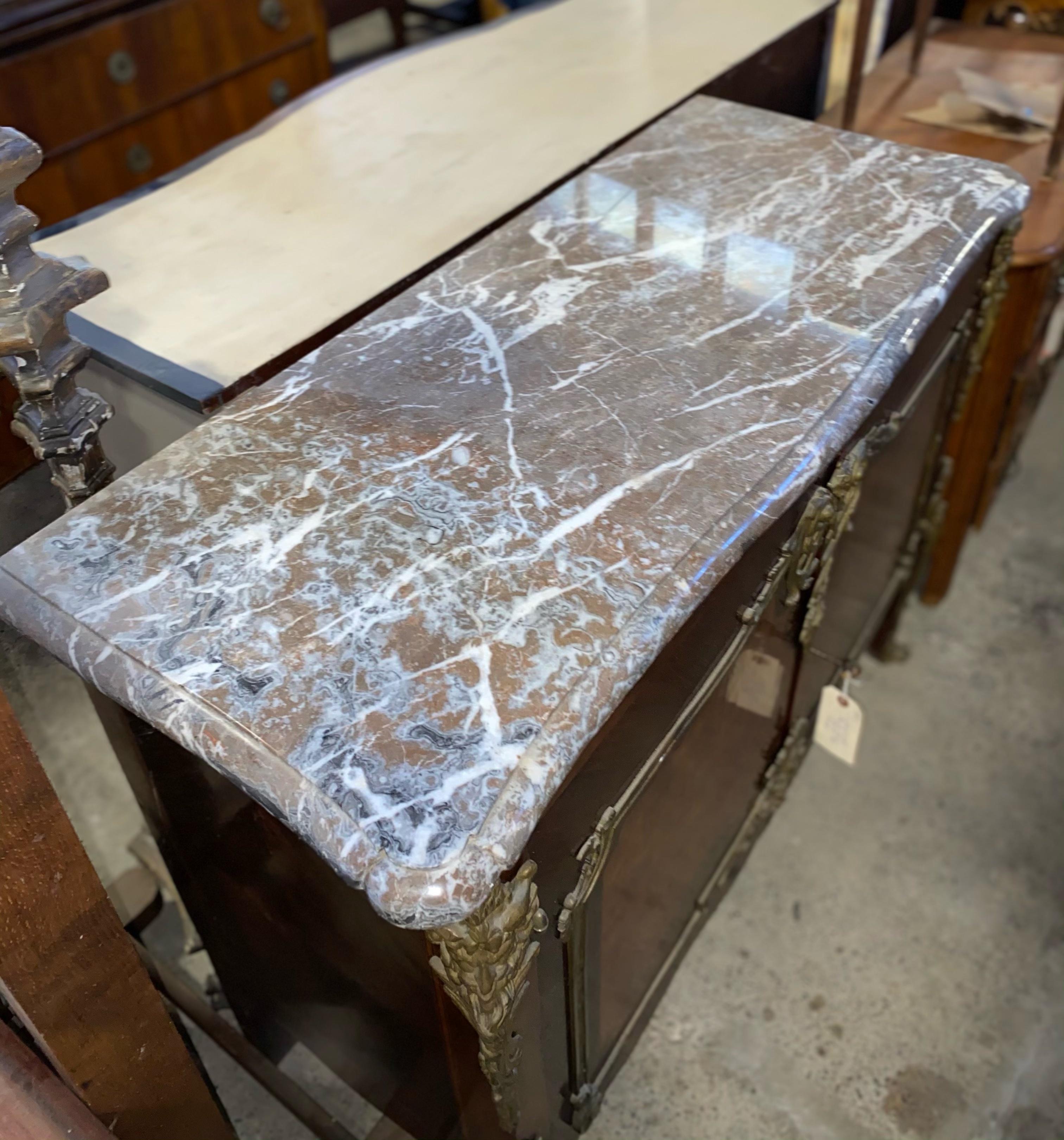 Magnificent Mahogany and Marble Credenza with Gorgeous Bronze Adornments 12