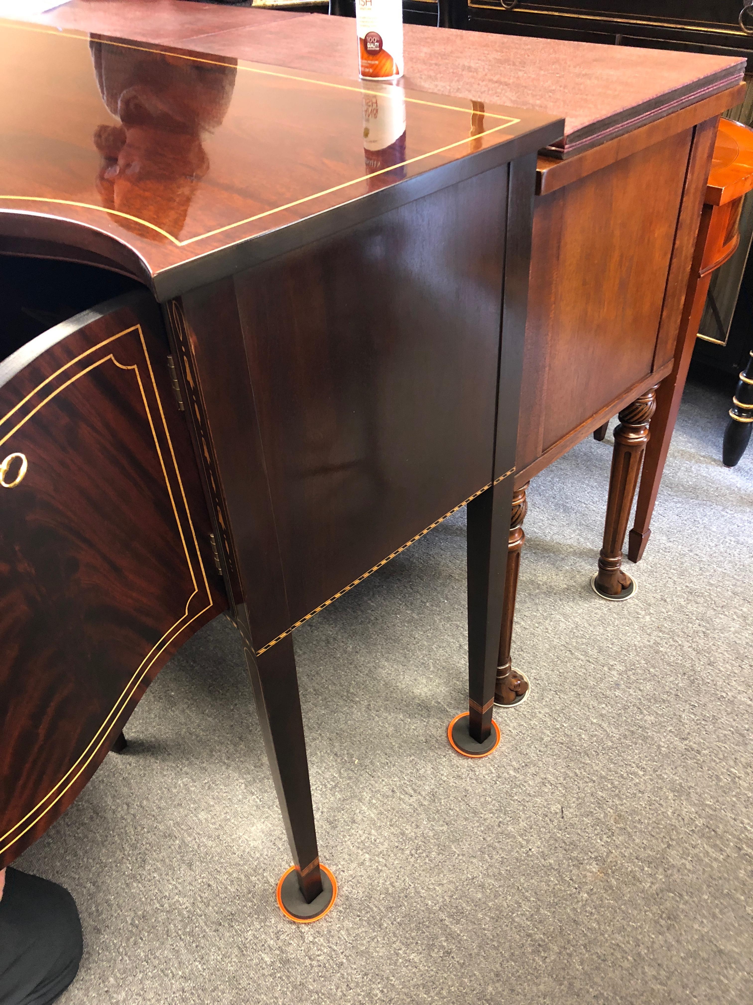 Magnificent Mahogany Stickley Serpentine Sideboard with Satinwood Inlay 6