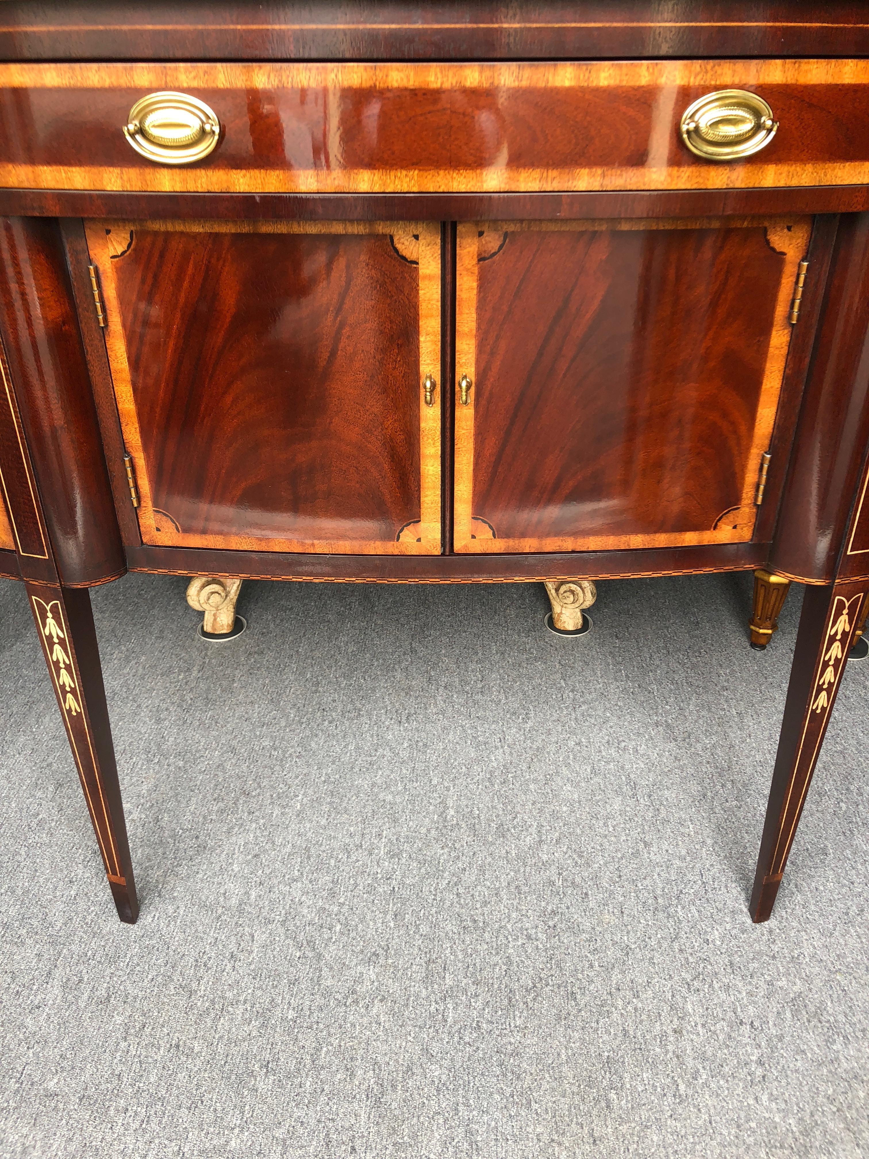 Magnificent Masterpiece Collection Hickory White Mahogany Demilune Sideboard 3