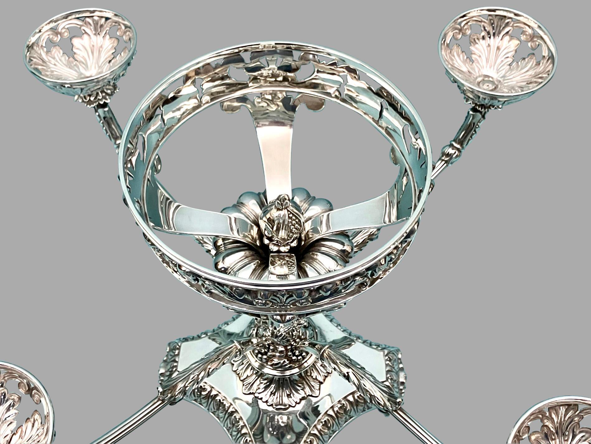 Magnificent Matthew Boulton (1728-1809) Sterling Silver 4 Branch Epergne 3