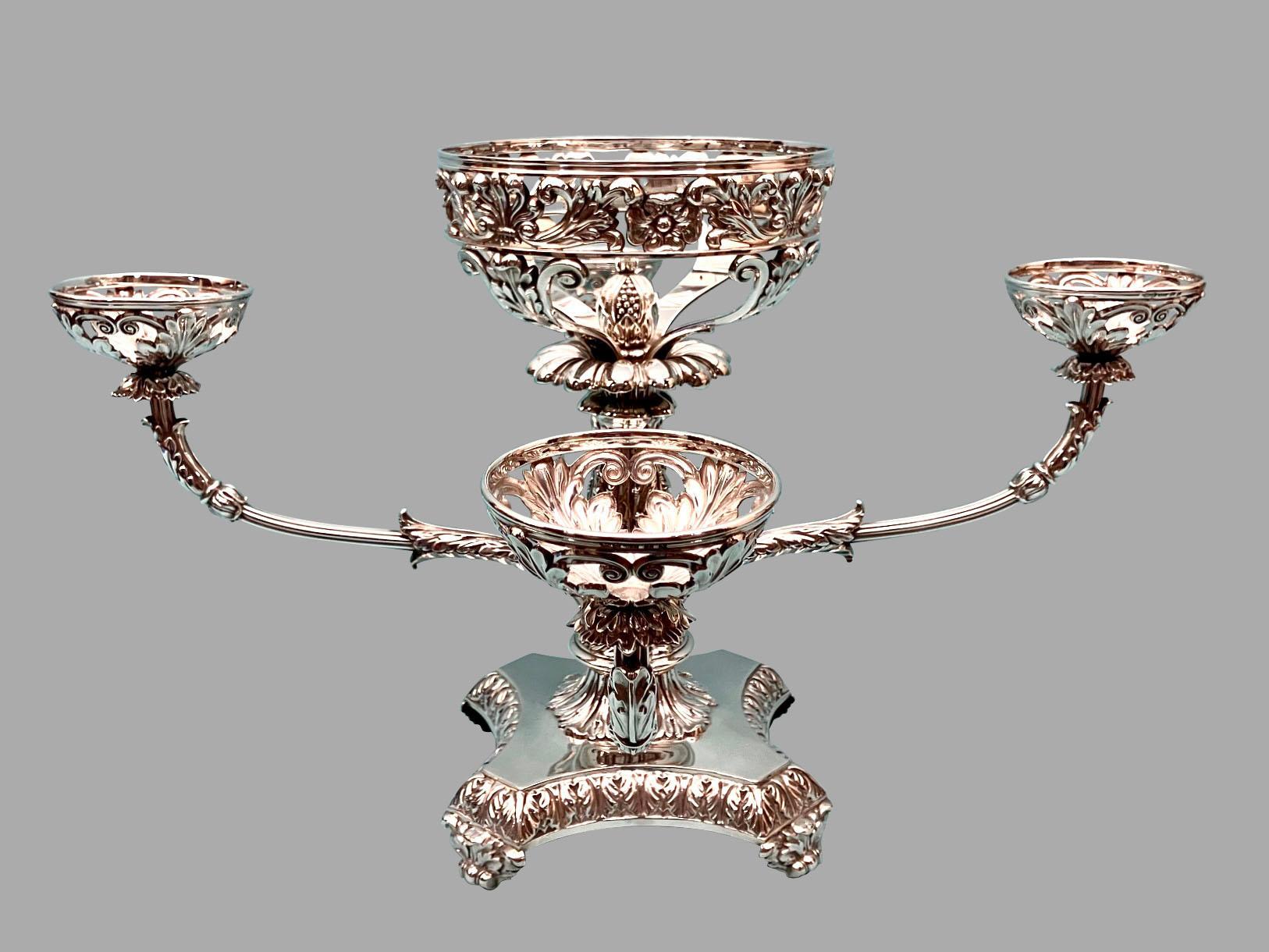 Magnificent Matthew Boulton (1728-1809) Sterling Silver 4 Branch Epergne 1