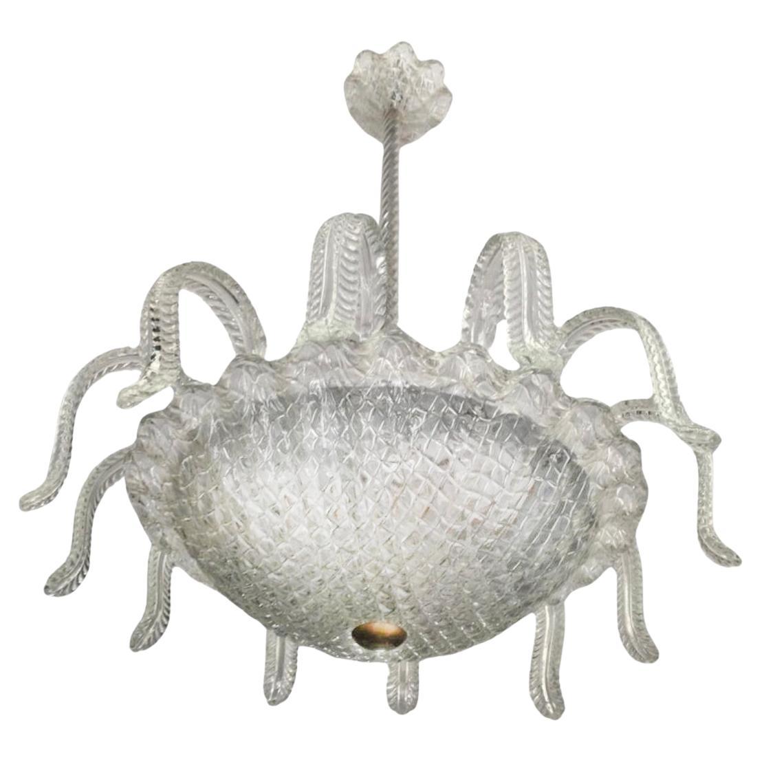 Magnifique Medusina de Barovier &Toso, Murano, années 1950