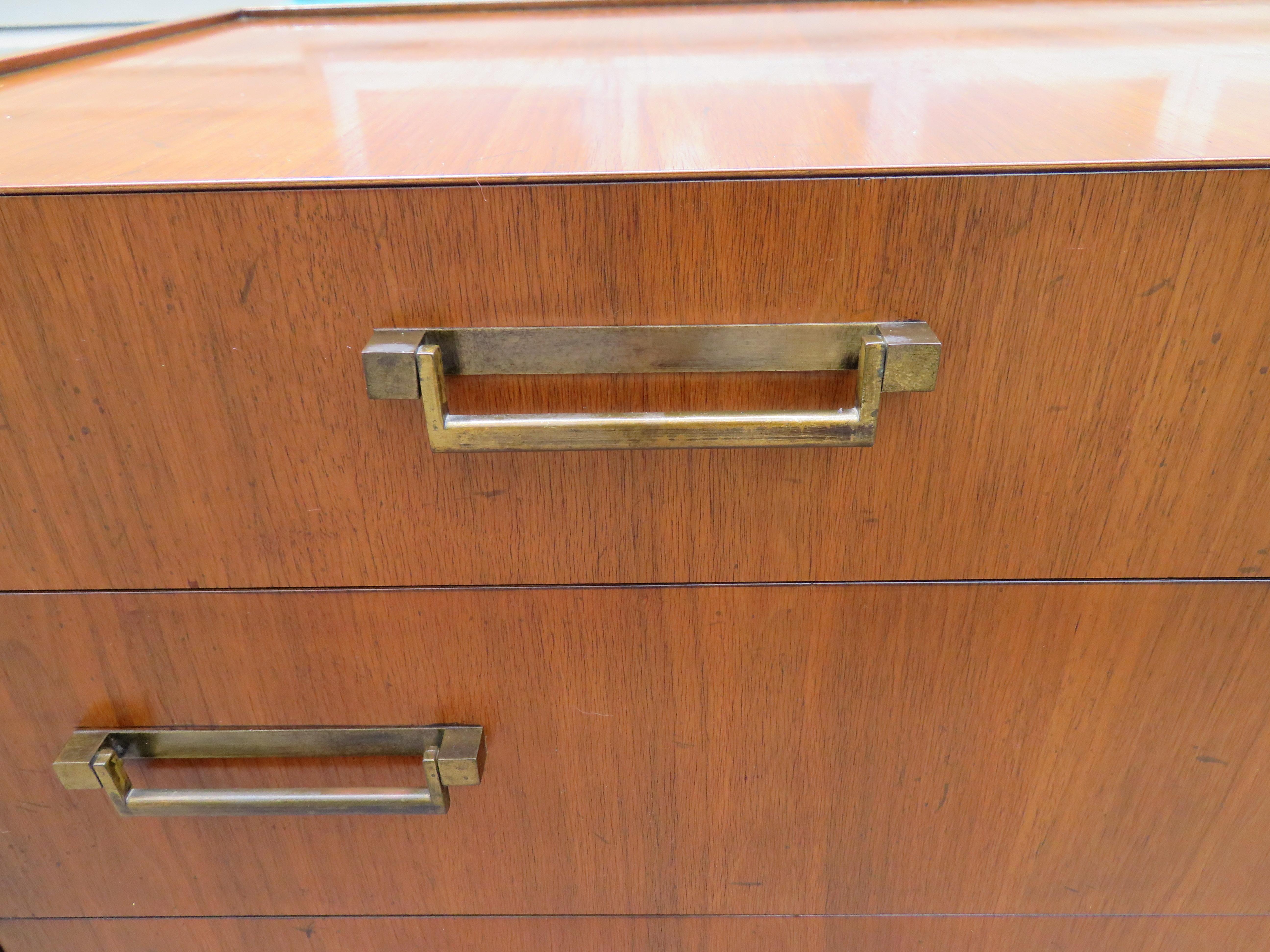 Magnificent Michael Taylor Baker Campaign Chest Mid-Century Modern In Good Condition For Sale In Pemberton, NJ