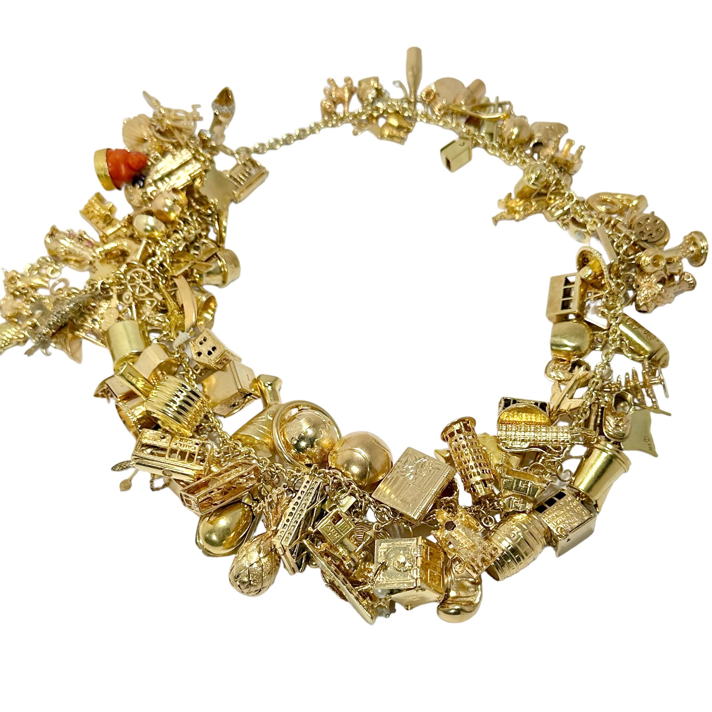 vintage gold charm bracelets for sale