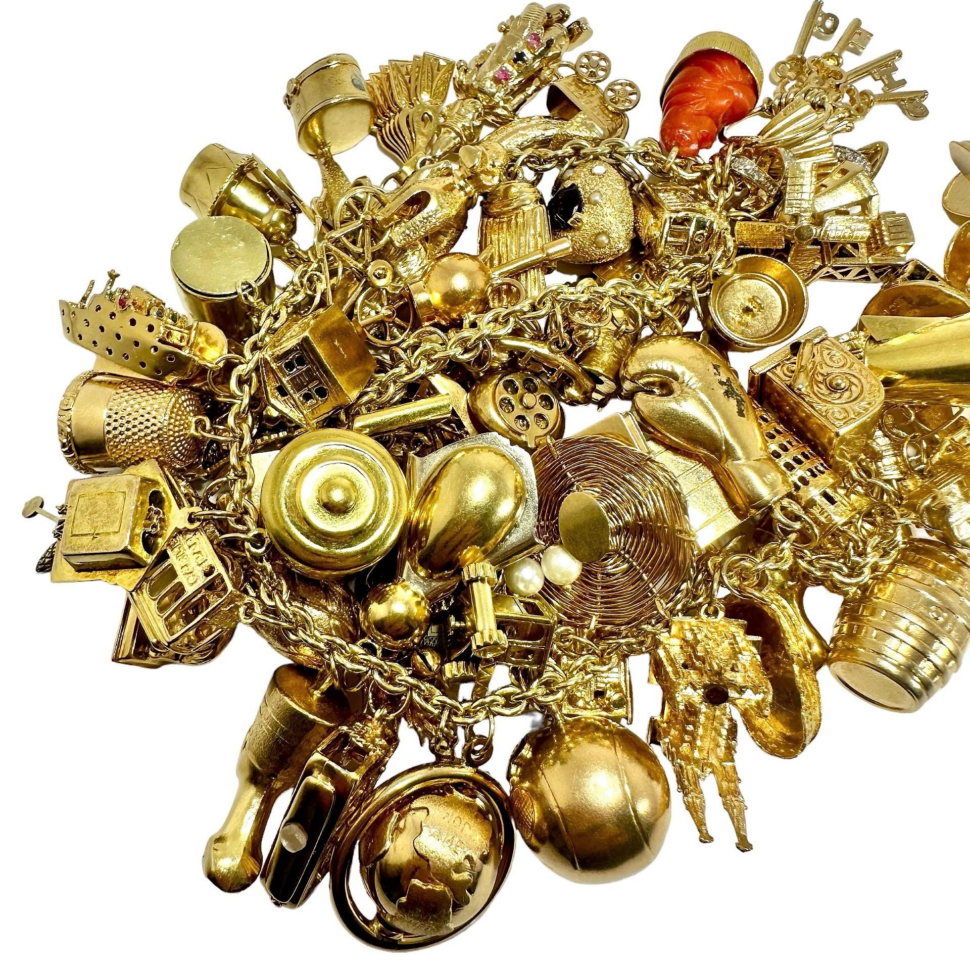vintage gold charm necklace