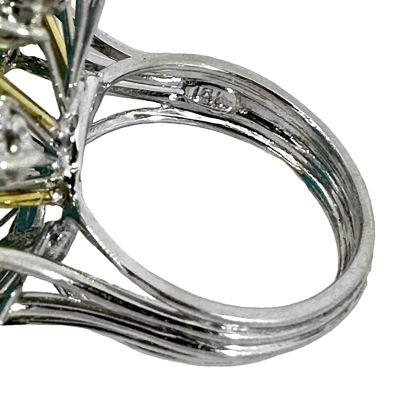 Magnificent Mid-20th Century Turquoise, Diamond and Platinum Cocktail Ring 2