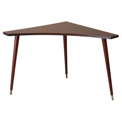 Magnífica mesa esquinera de caoba roja moderna de mediados de siglo Rara Paul McCobb Años 60