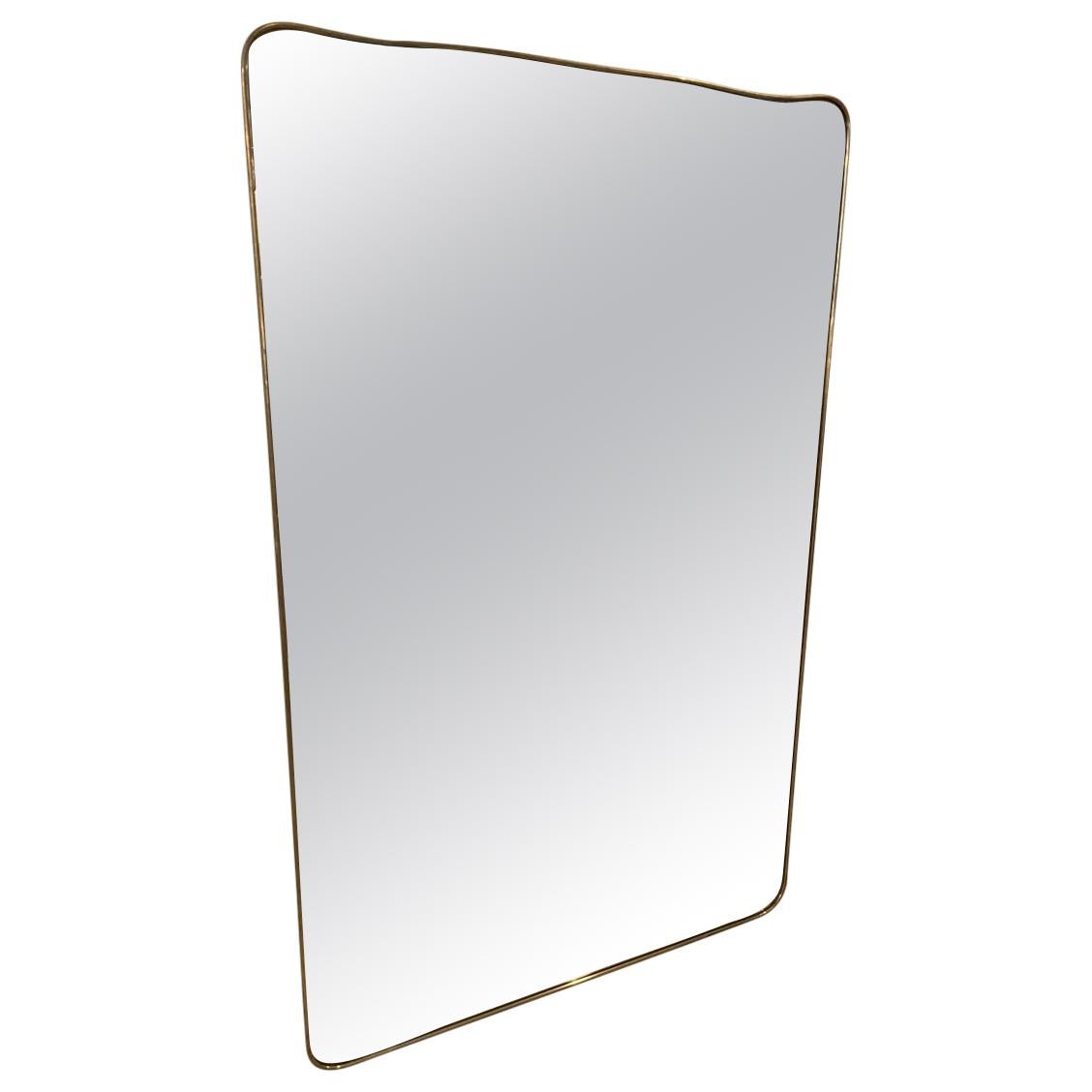 Magnificent Midcentury Italian Brass Full Length Mirror