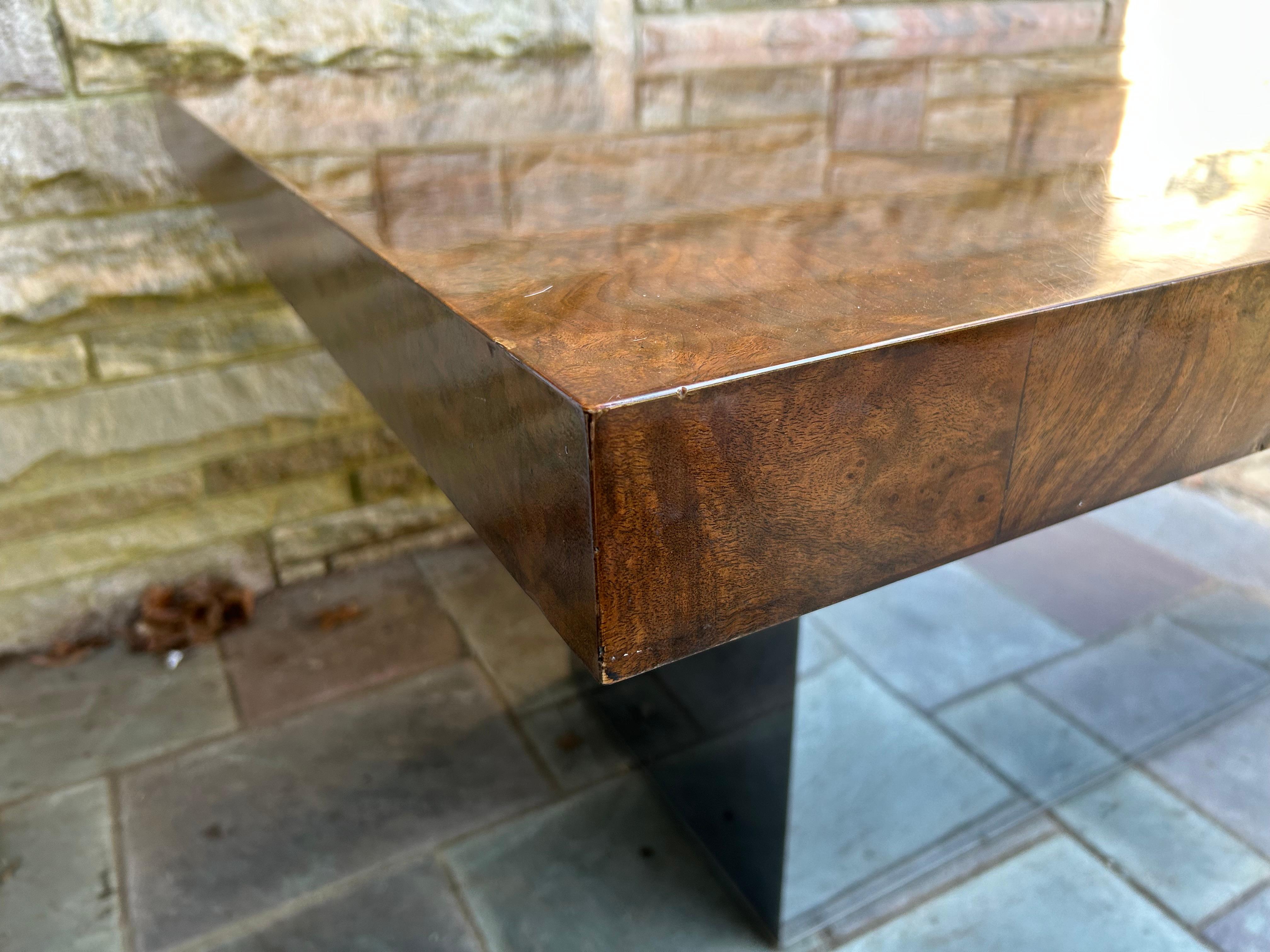 Chrome Magnifique table de salle à manger en chrome Milo Baughman, moderne du milieu du siècle dernier en vente