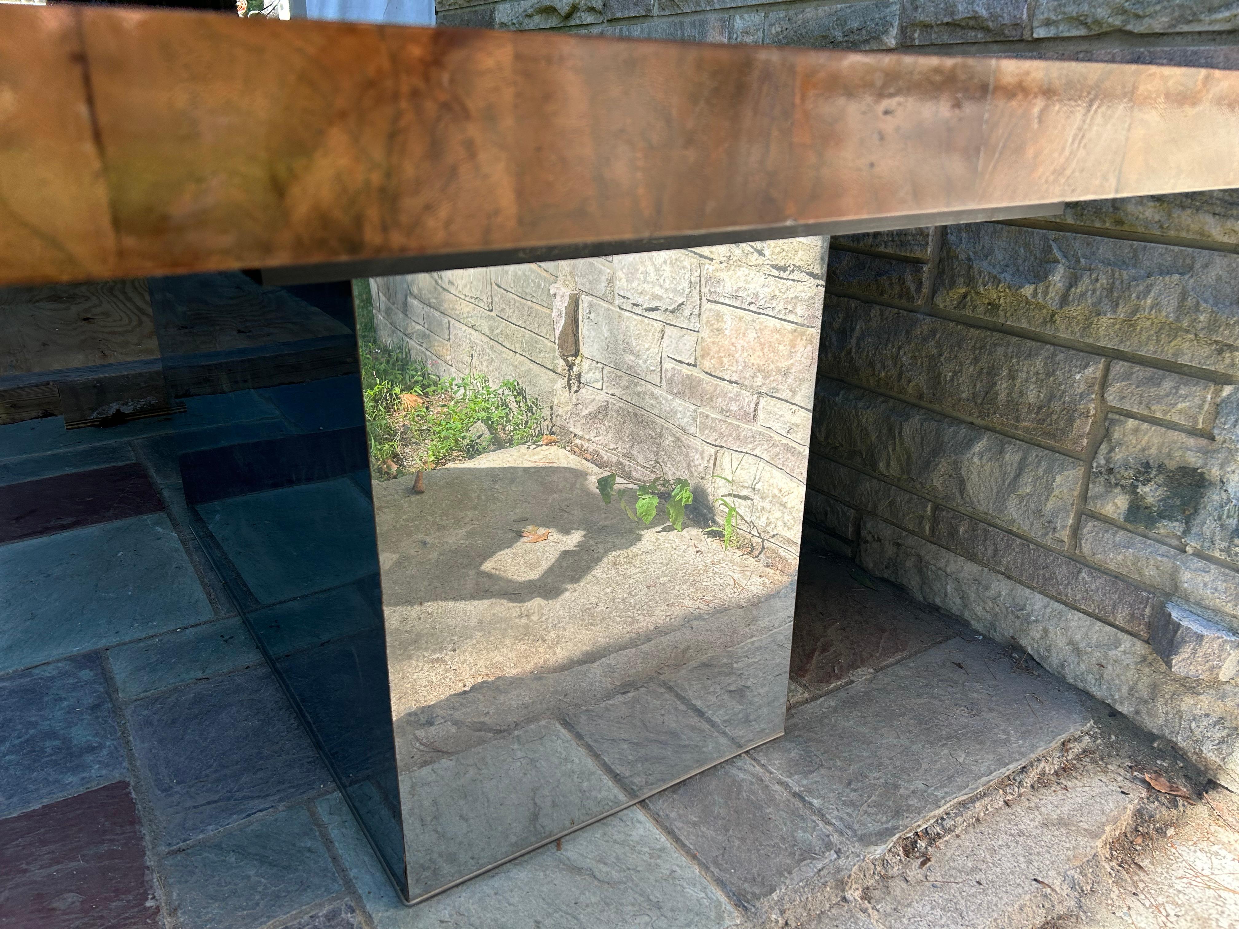 Magnifique table de salle à manger en chrome Milo Baughman, moderne du milieu du siècle dernier en vente 2