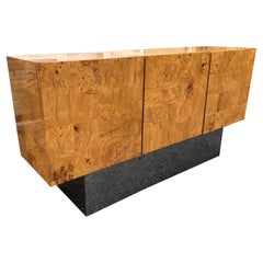 Magnificent Milo Baughman Olivewood Chrome Credenza Mid-Century Modern