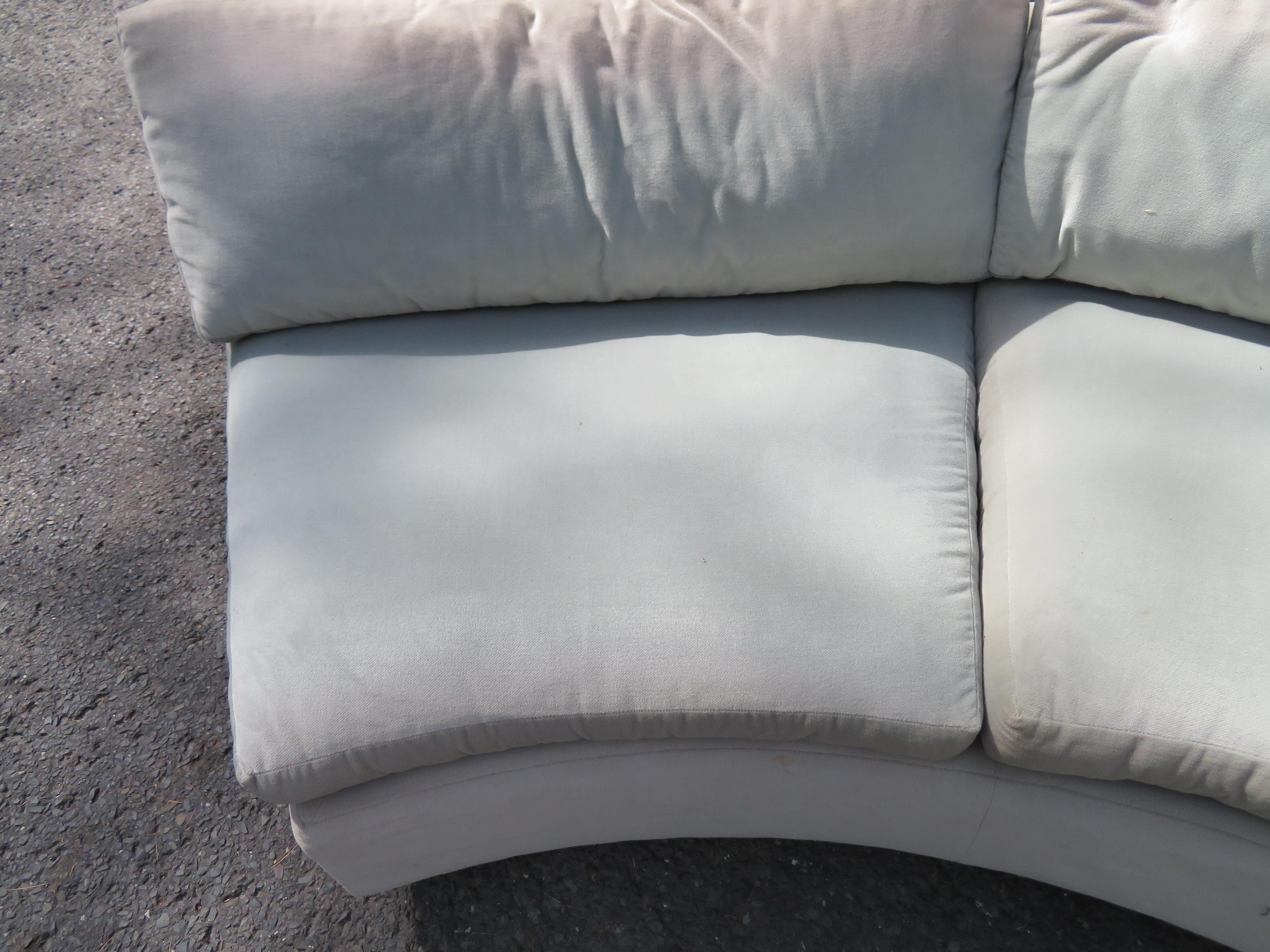 Upholstery Magnificent Milo Baughman Thayer Coggin 4 Piece Circular Sectional Sofa Rosewood
