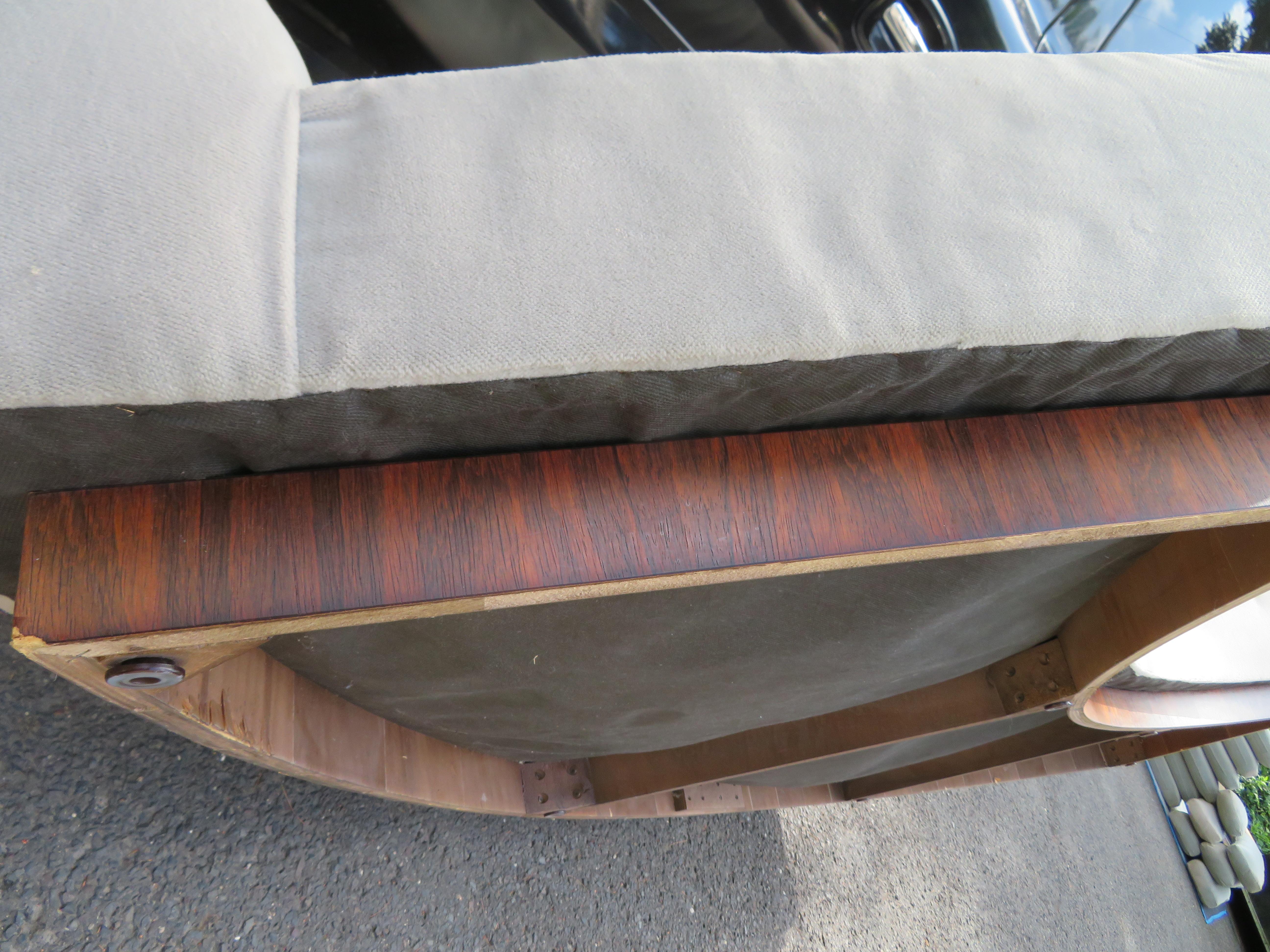American Magnificent Milo Baughman Thayer Coggin 4 Piece Circular Sectional Sofa Rosewood