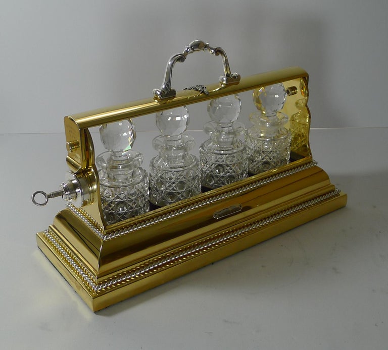 Silver Plate Magnificent Miniature Stagecoach Tantalus by Betjemann's, London, c.1890