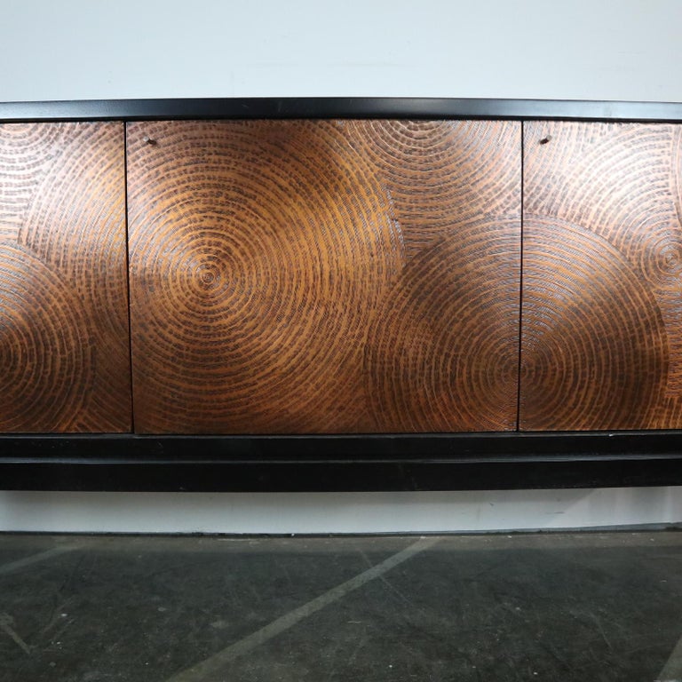 Modern Credenza with Hammered Copper Doors at 1stDibs