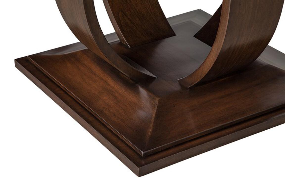 Magnificent Modern Custom-Made Art Deco Walnut and Burled Walnut Dining Table In New Condition For Sale In North York, ON