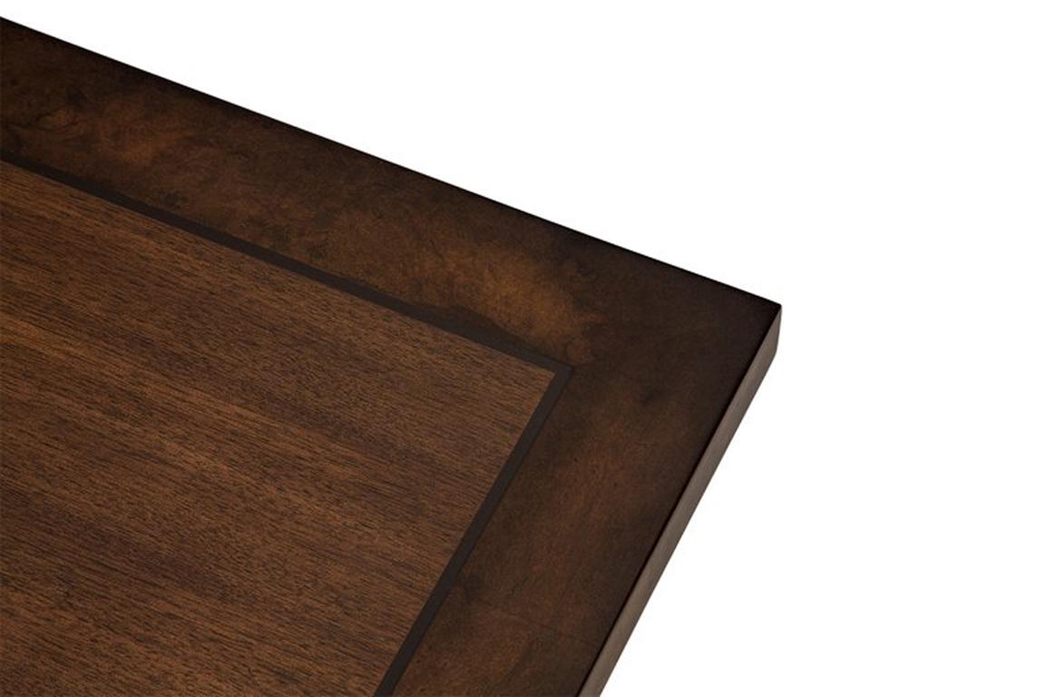 Canadien Magnifique table à manger moderne Art Déco faite sur-mesure en noyer et ronce de noyer en vente
