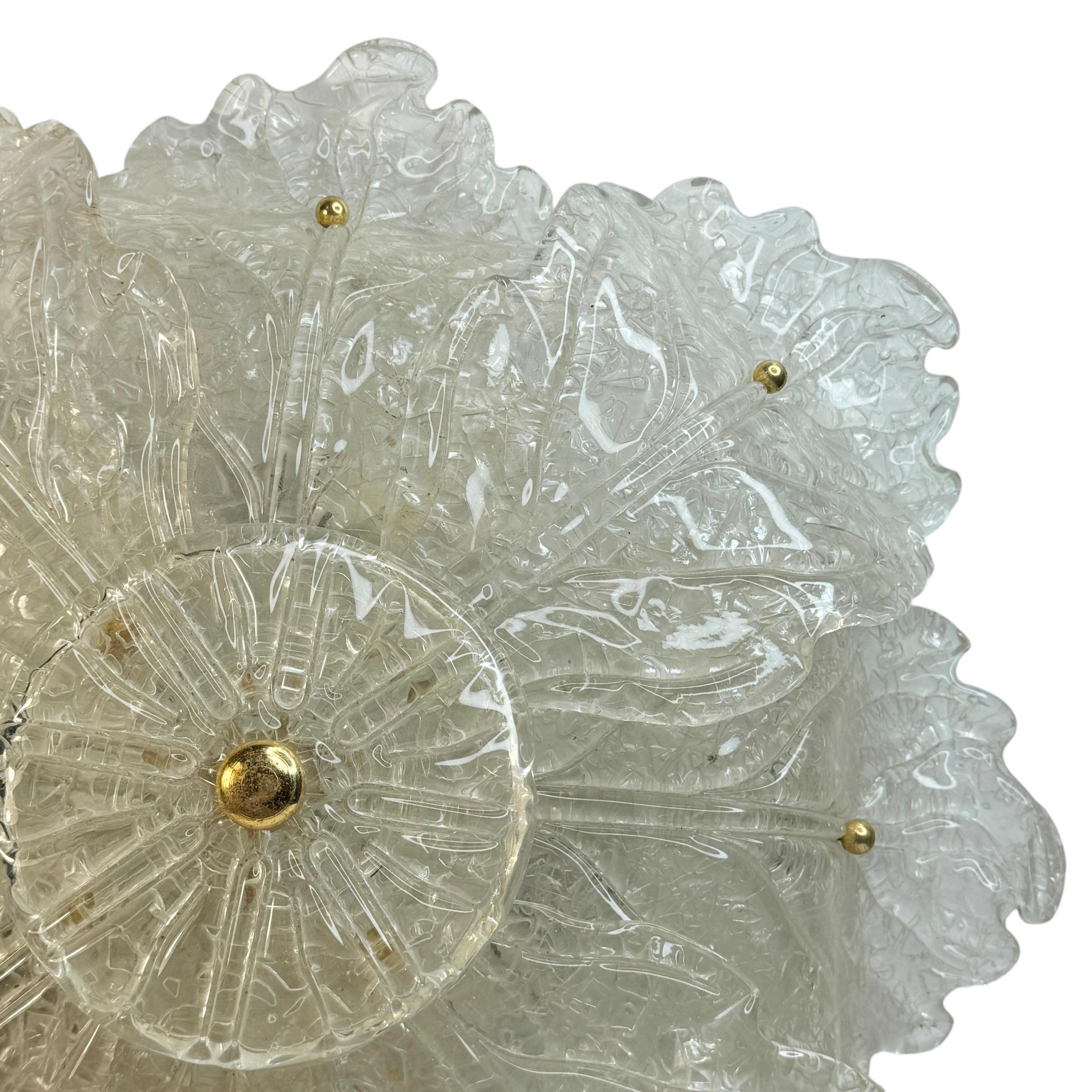 Magnifique plafonnier encastré de style Barovier Toso Murano des années 1960 en vente 3