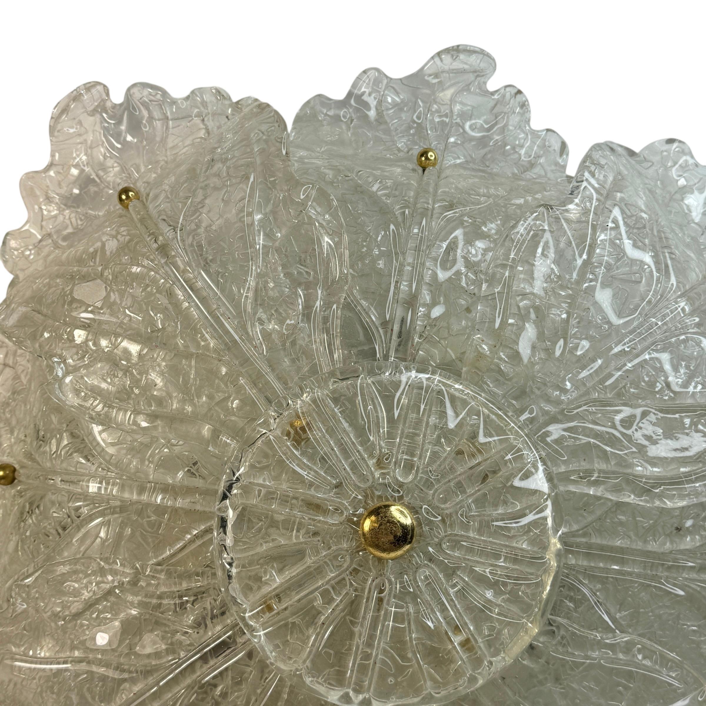 Magnifique plafonnier encastré de style Barovier Toso Murano des années 1960 en vente 4