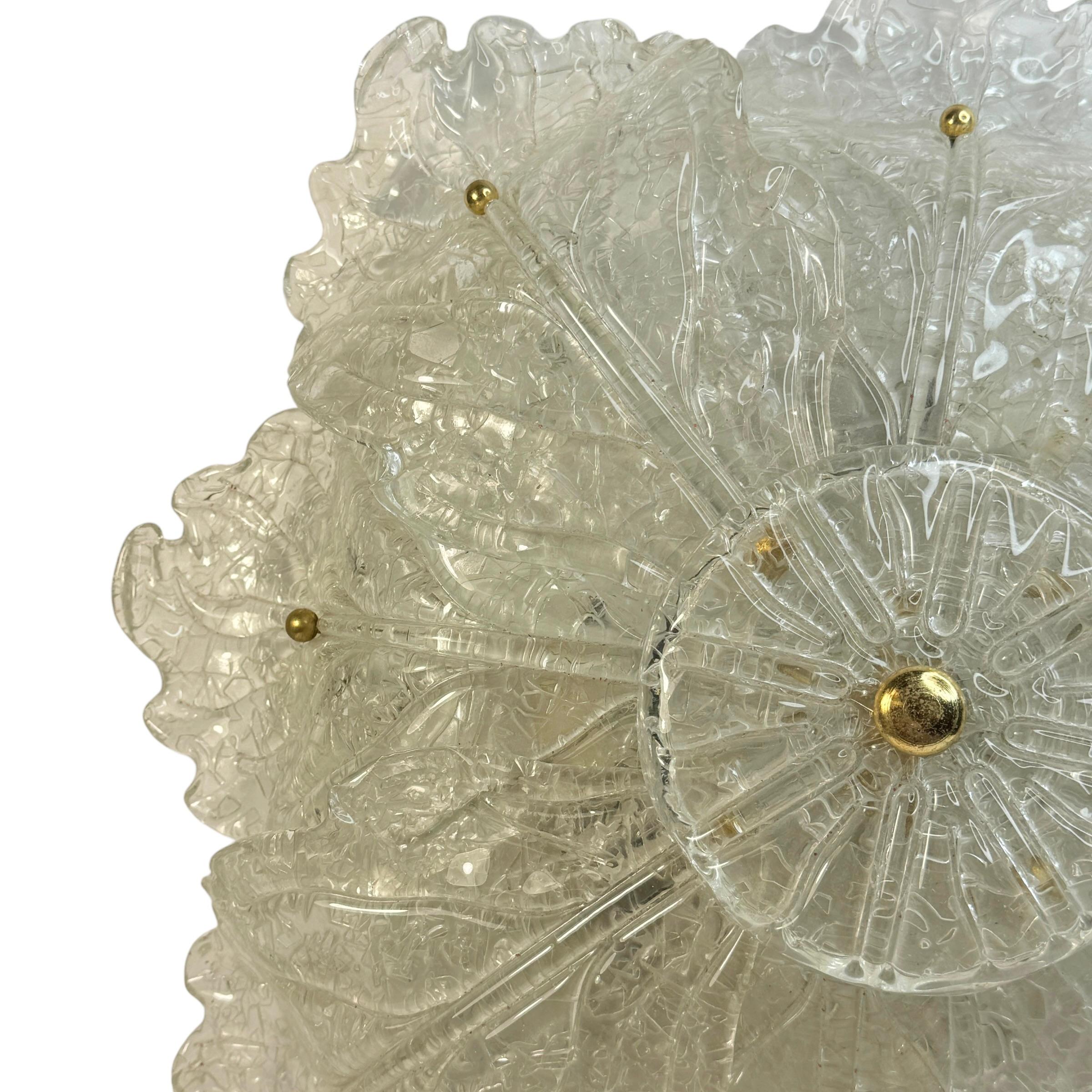 Magnifique plafonnier encastré de style Barovier Toso Murano des années 1960 en vente 5