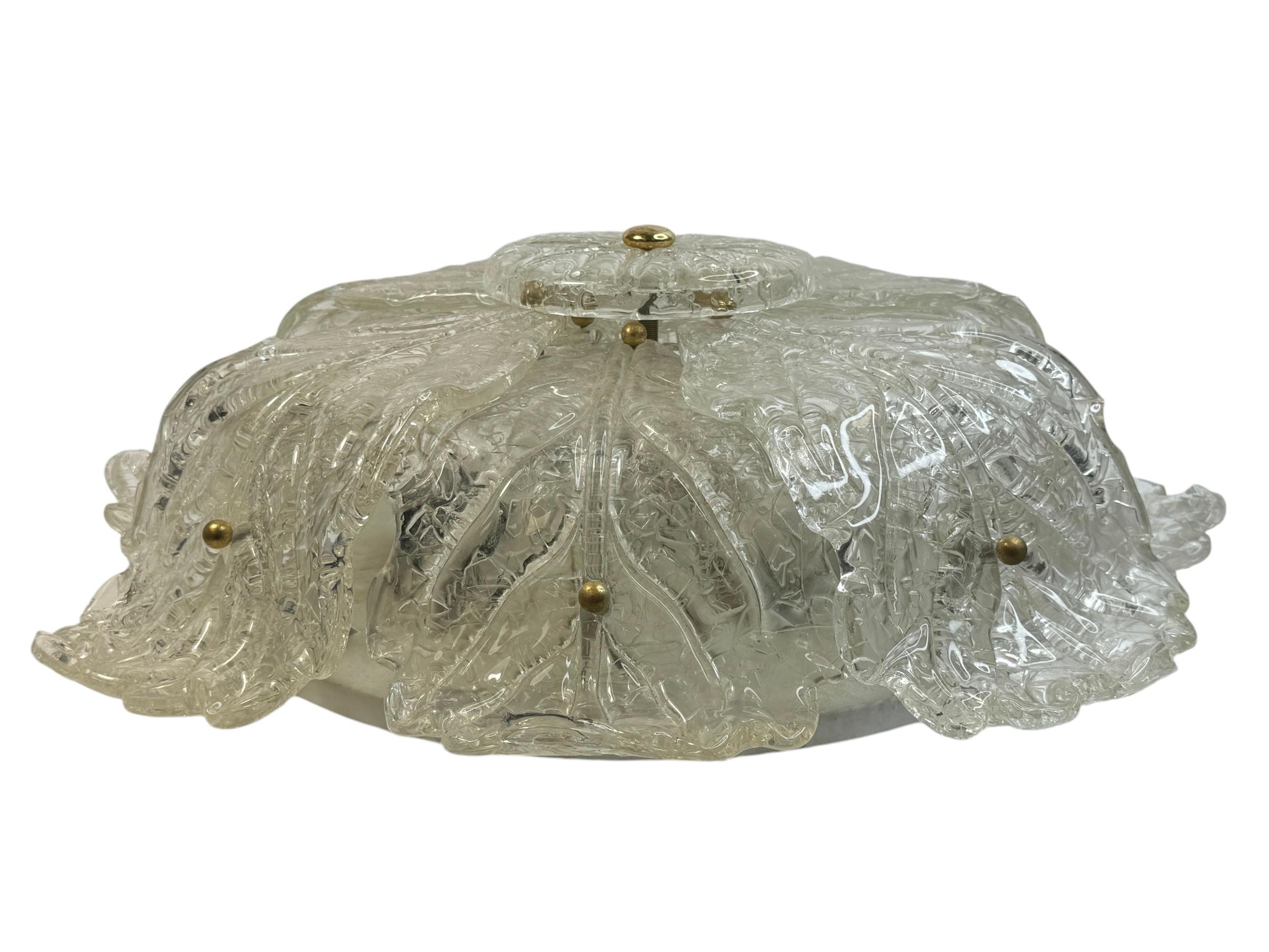Magnifique plafonnier encastré de style Barovier Toso Murano des années 1960 en vente 6