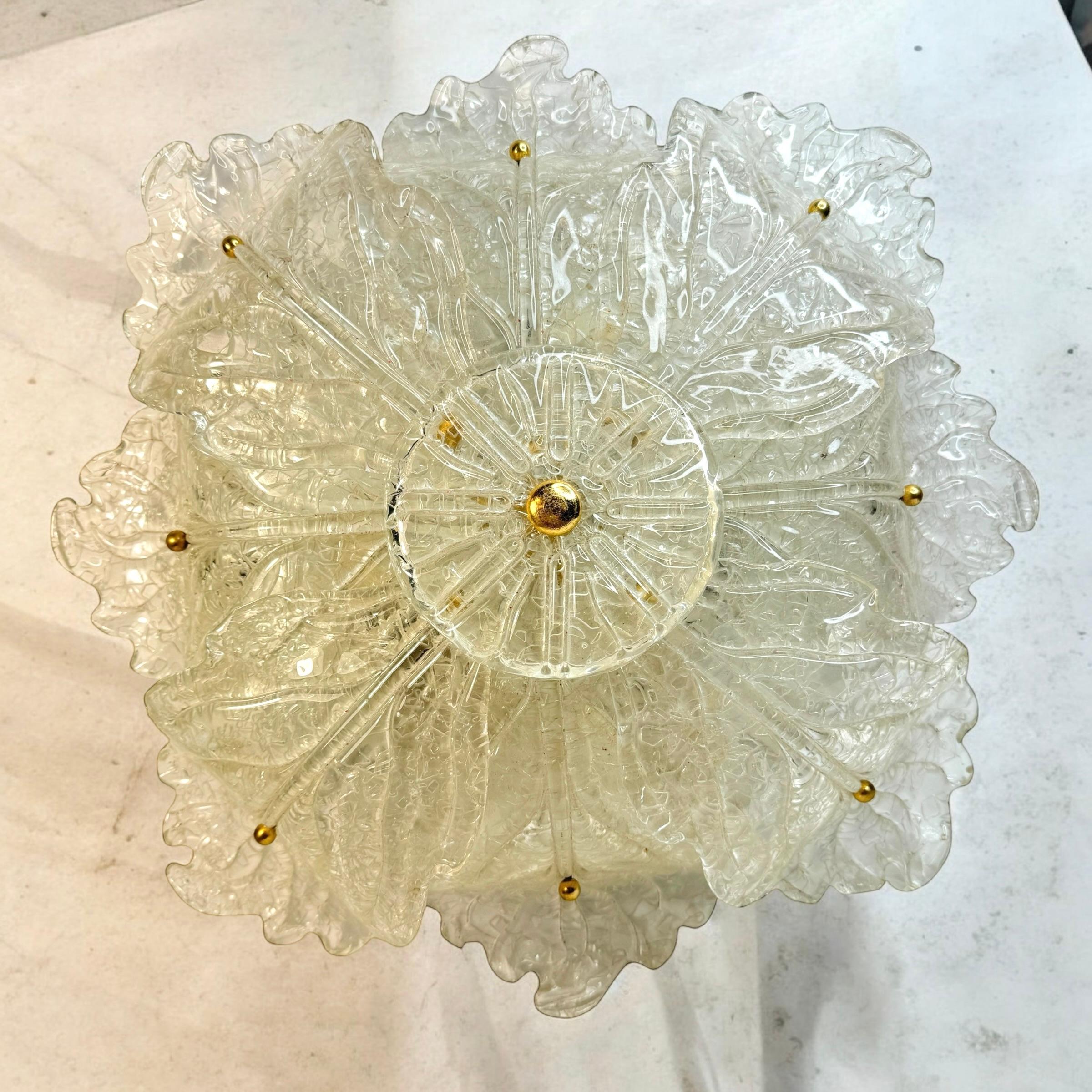 Magnifique plafonnier encastré de style Barovier Toso Murano des années 1960 en vente 10