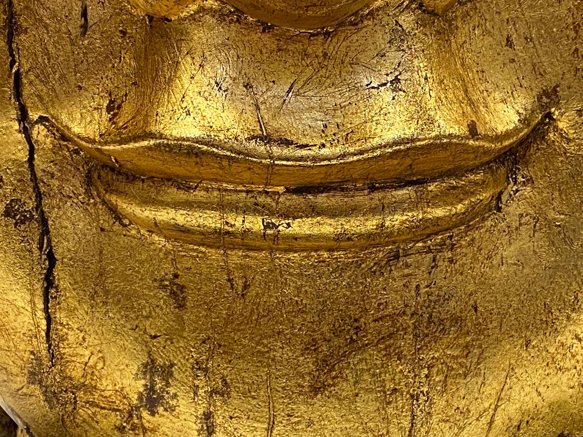 Magnificent Monumentally Large Carved Gilded Thai Buddha Head 11