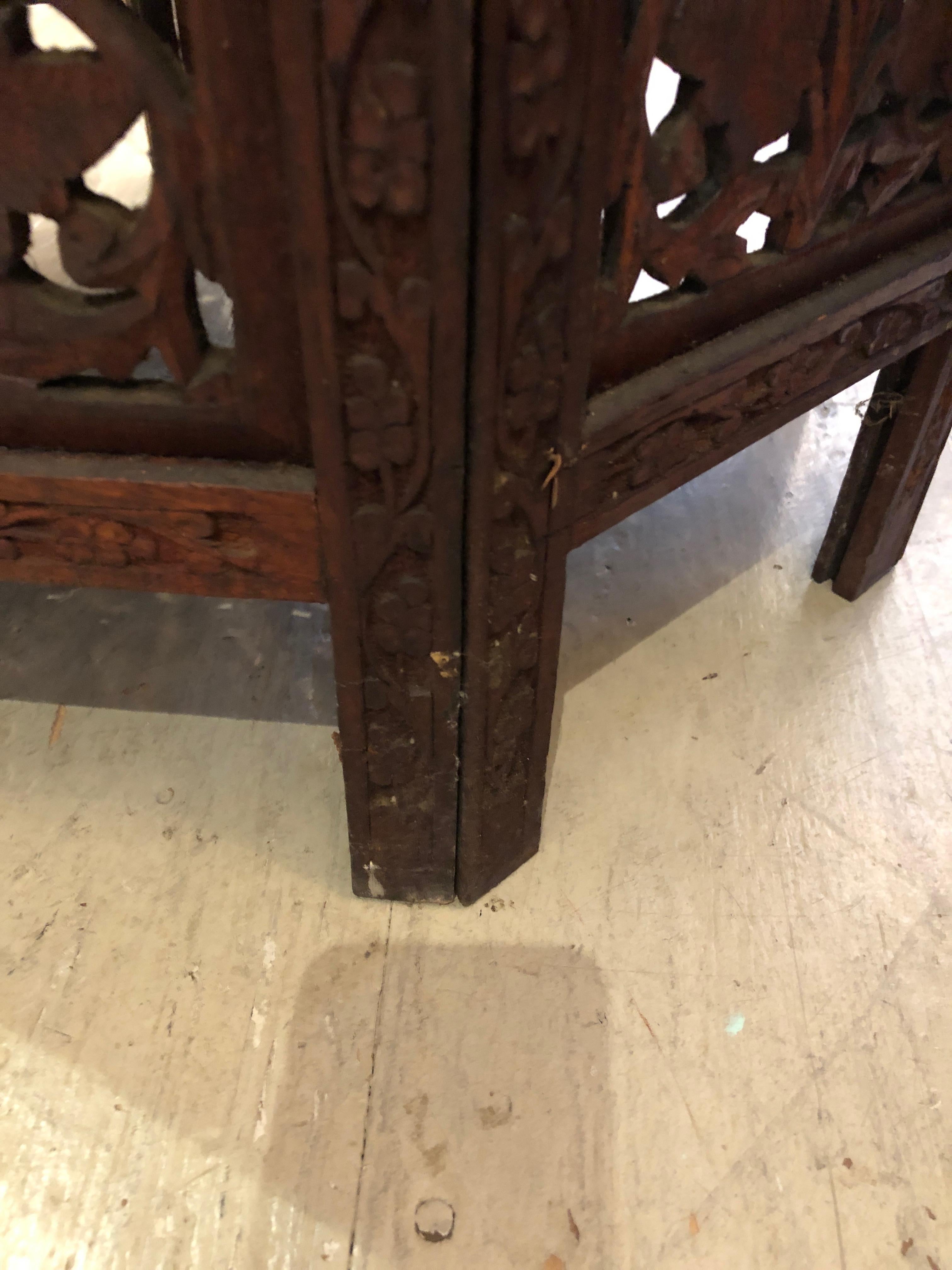 Magnificent Moorish or Anglo Indian Carved Wood Round Circular End Table 1