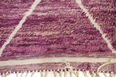 Magnificent Moroccan Aubergine Ground Berber Large Rug with White Diamonds