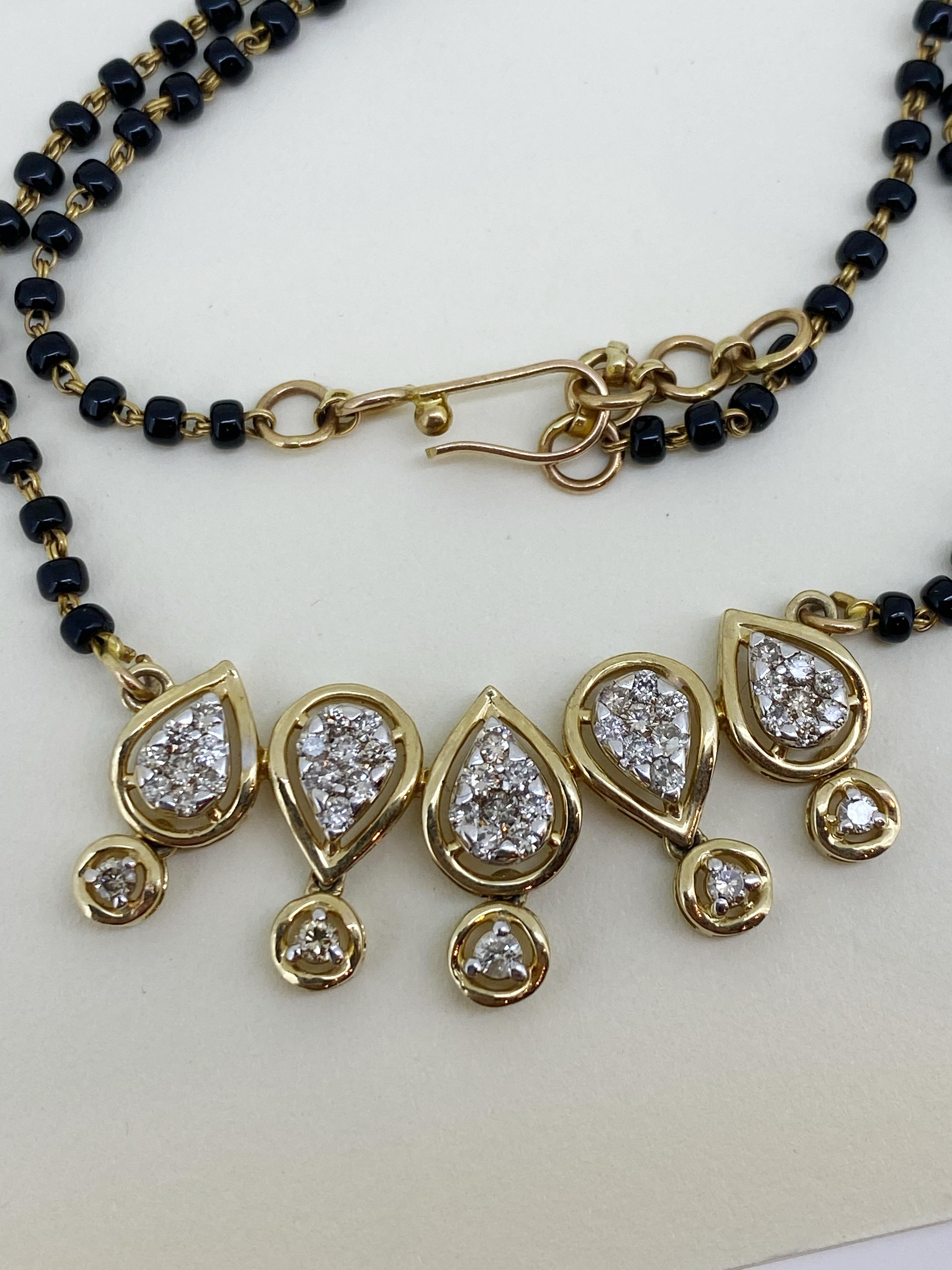 Magnifique collier de perles de style moghol en or jaune 14 carats avec diamants (0,65 carat) Excellent état - En vente à MELBOURNE, AU