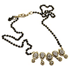 Magnificent Mughal Style Diamond (0.65ct) Bead Necklace in 14K Yellow Gold