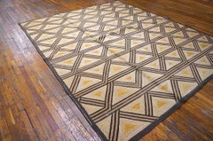 Magnificent Multi Brown Color Contemporary Cotton American Hooked Rug 8 x 10