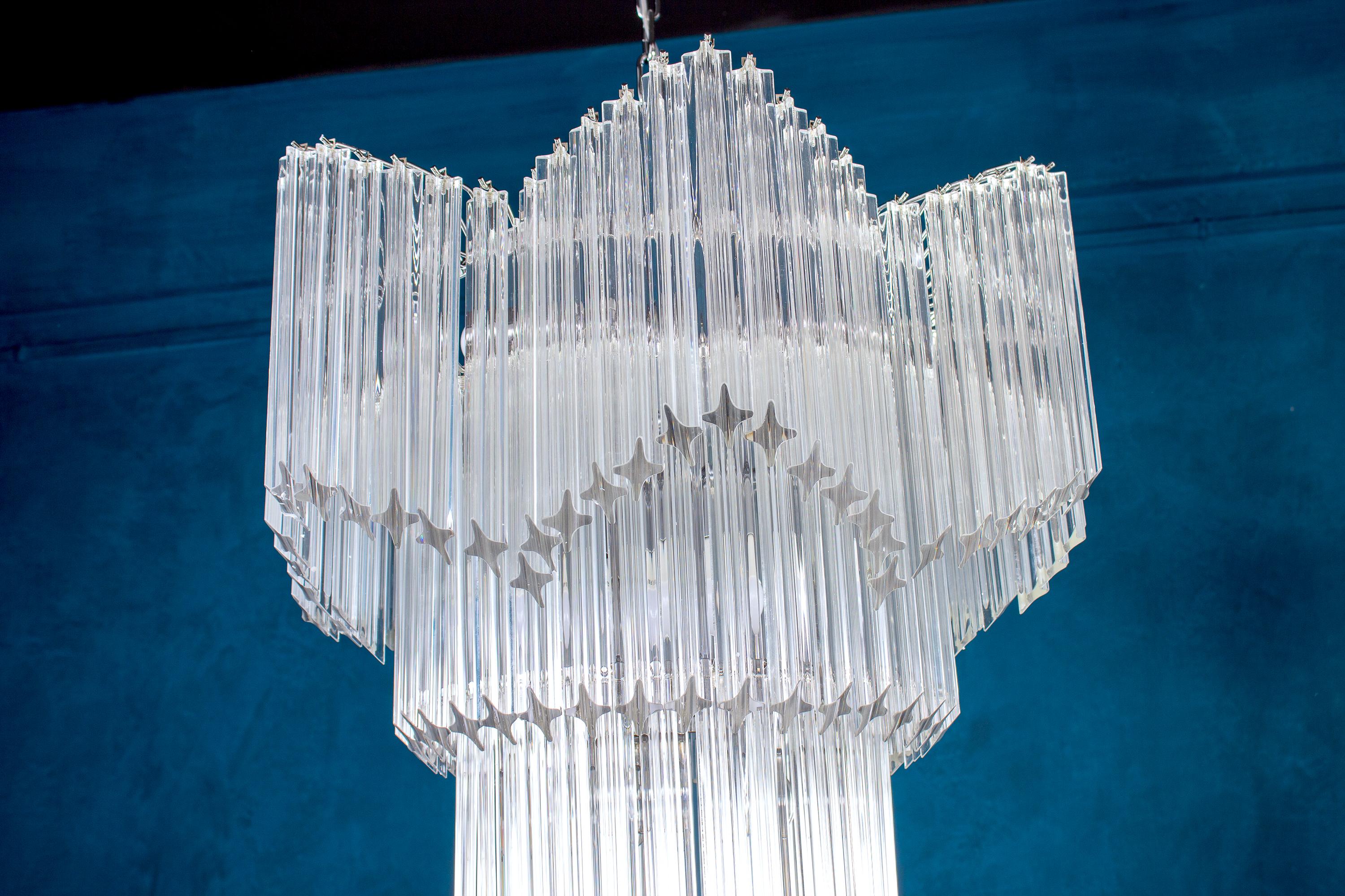 Magnificent Multitier Triedi Crystal Prism Chandelier For Sale 5