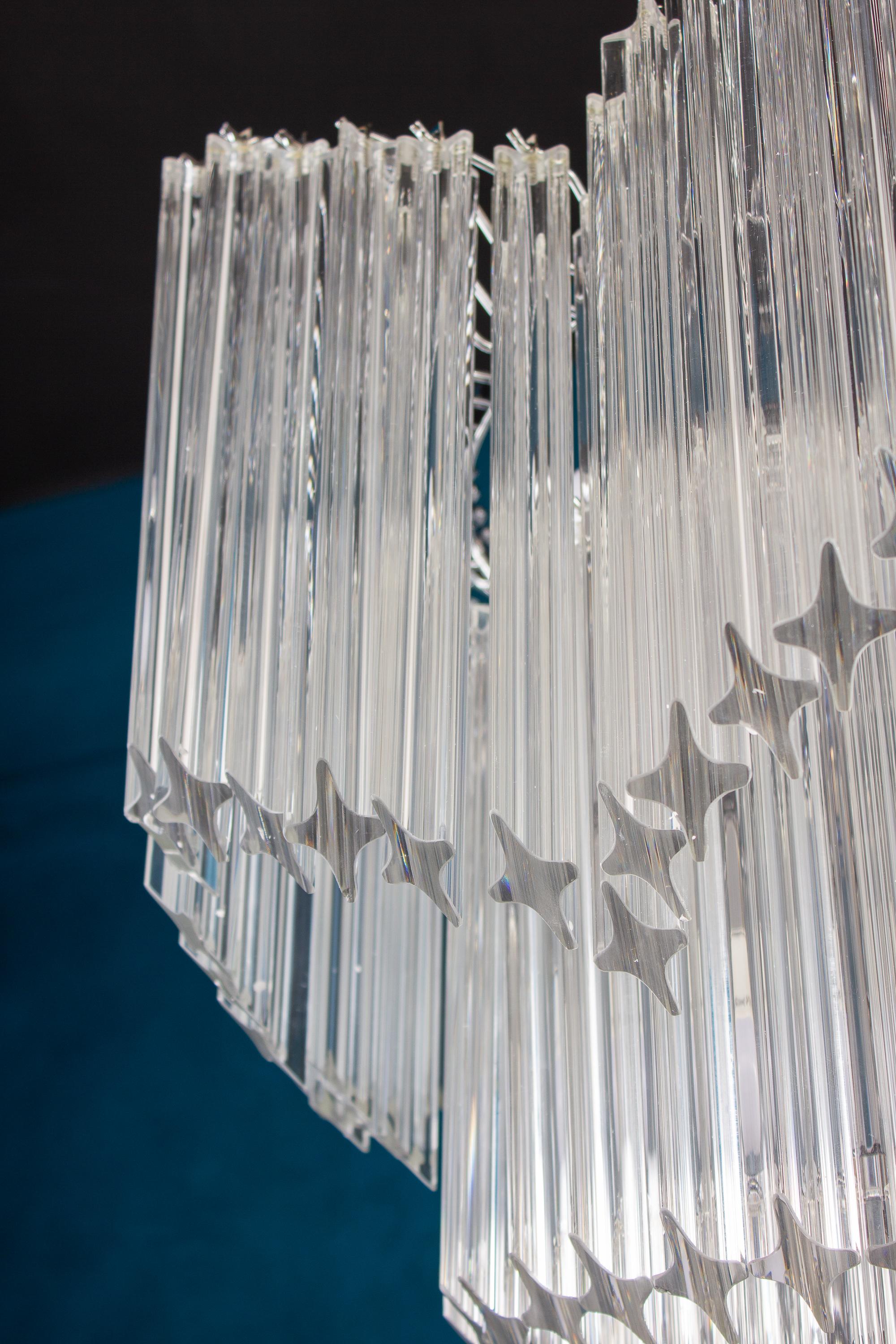 Magnificent Multitier Triedi Crystal Prism Chandelier For Sale 6