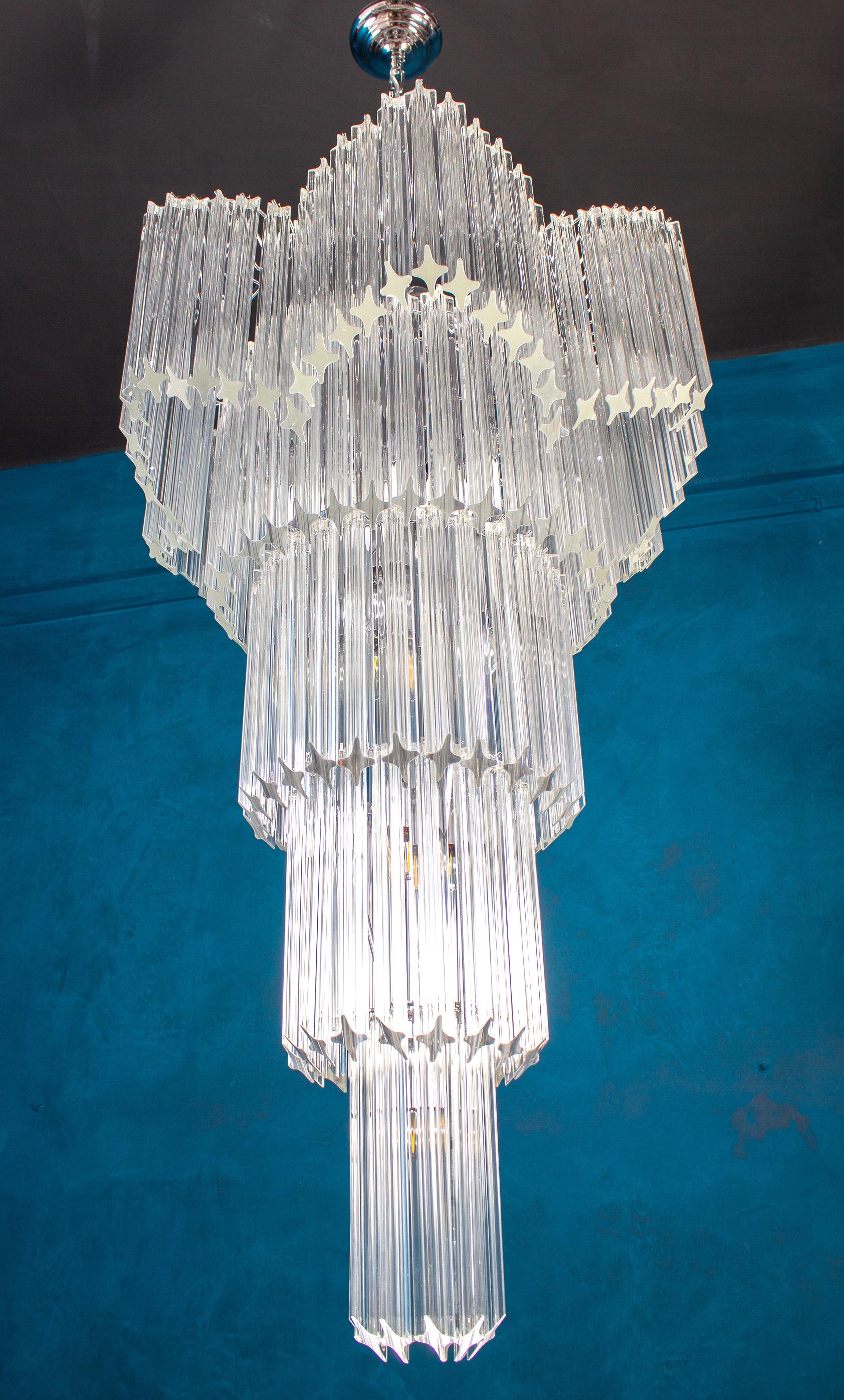 Magnificent Multitier Triedi Crystal Prism Chandelier For Sale 7