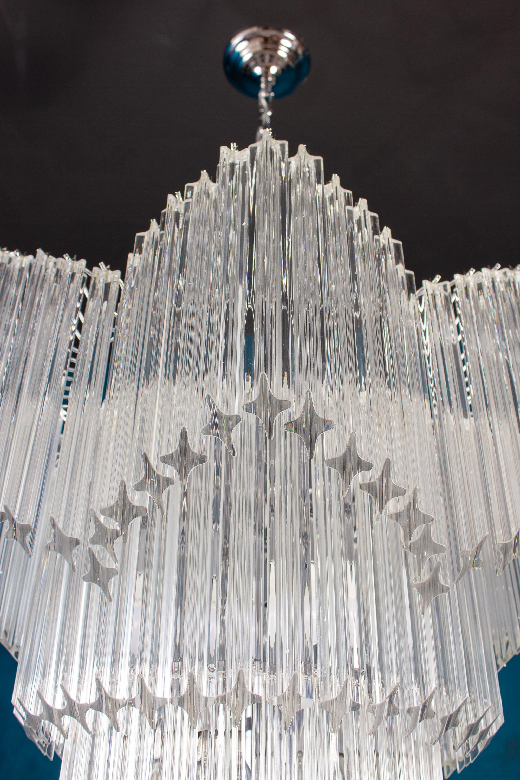 Magnificent Multitier Triedi Crystal Prism Chandelier For Sale 8