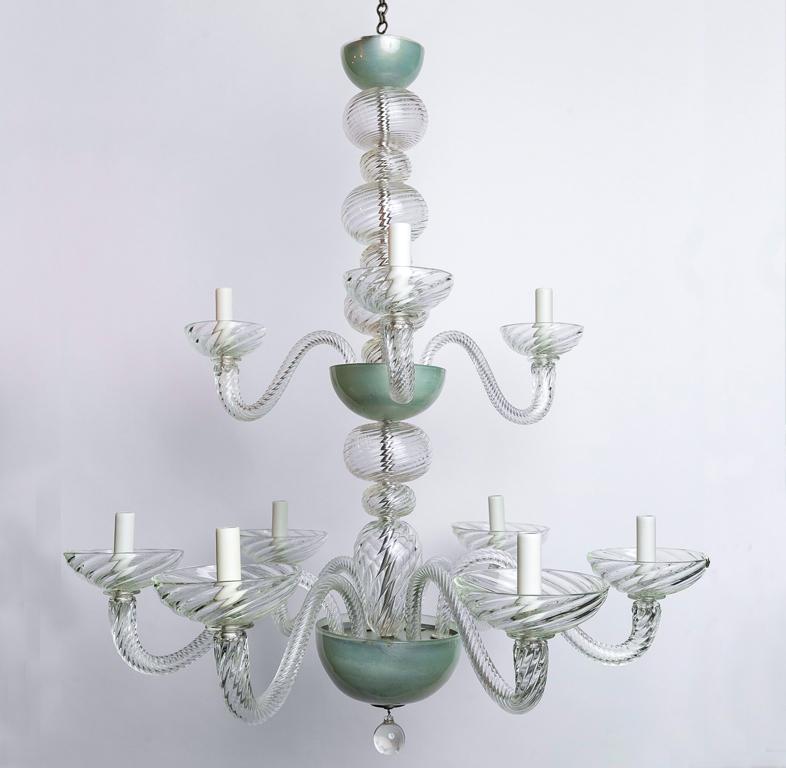 Other Magnificent Two-Tiered Hand-Blown Italian Murano Chandlier 