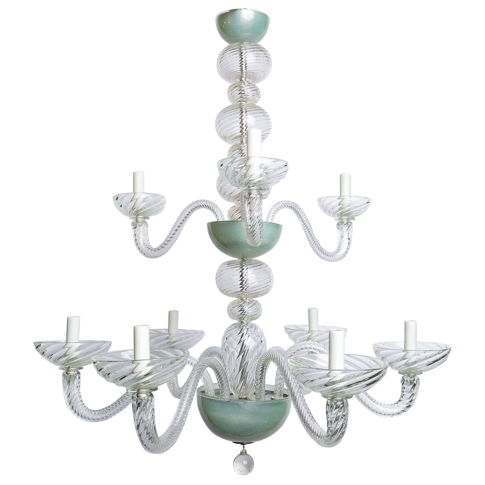 Magnificent Two-Tiered Hand-Blown Italian Murano Chandlier 