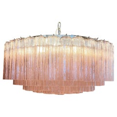 Magnificent Murano Glass Chandelier, 101 Pink Tube Glasses