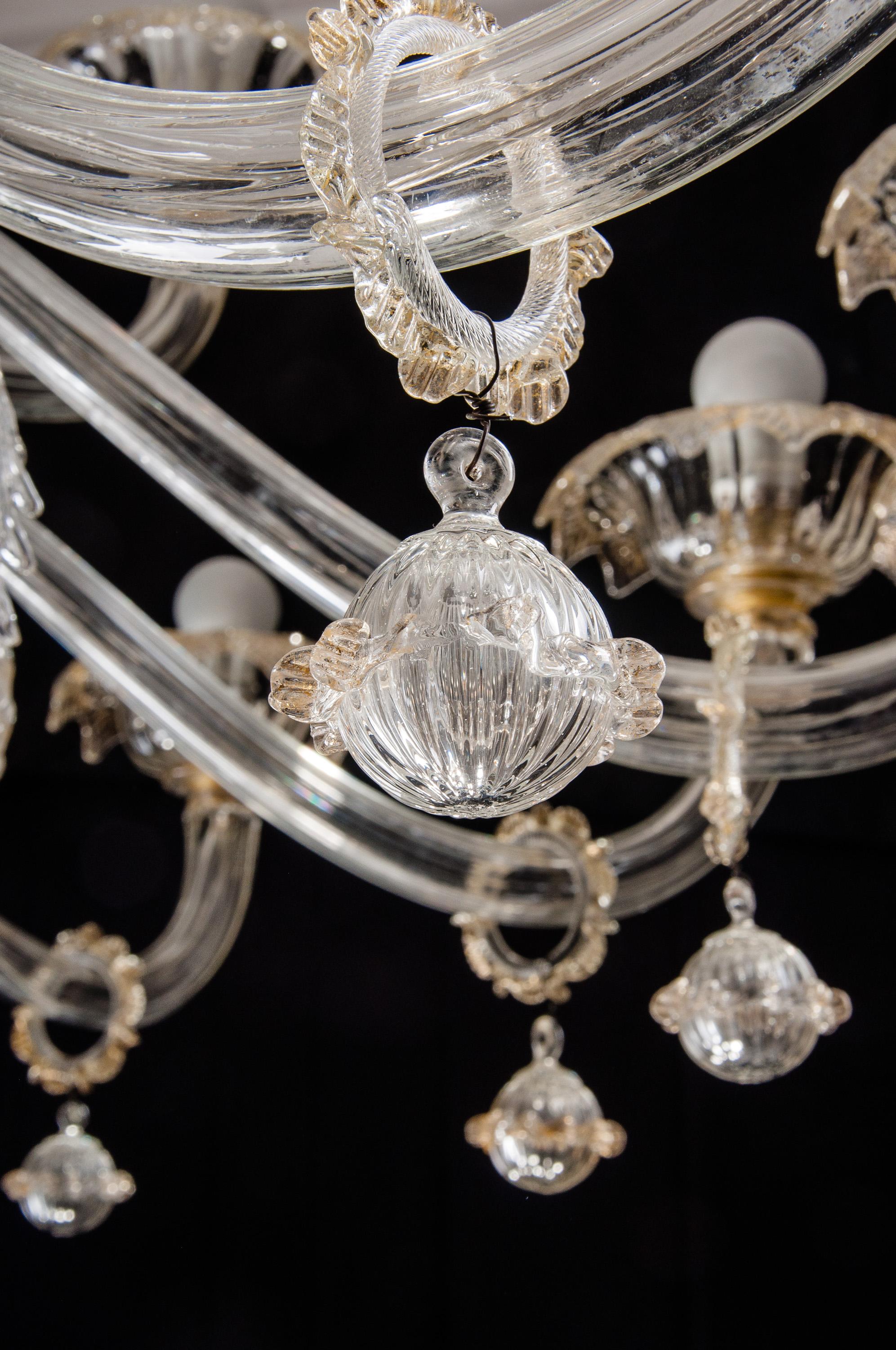 Magnificent Murano Glass Chandeliers by Archimede Seguso, 1960 For Sale 5