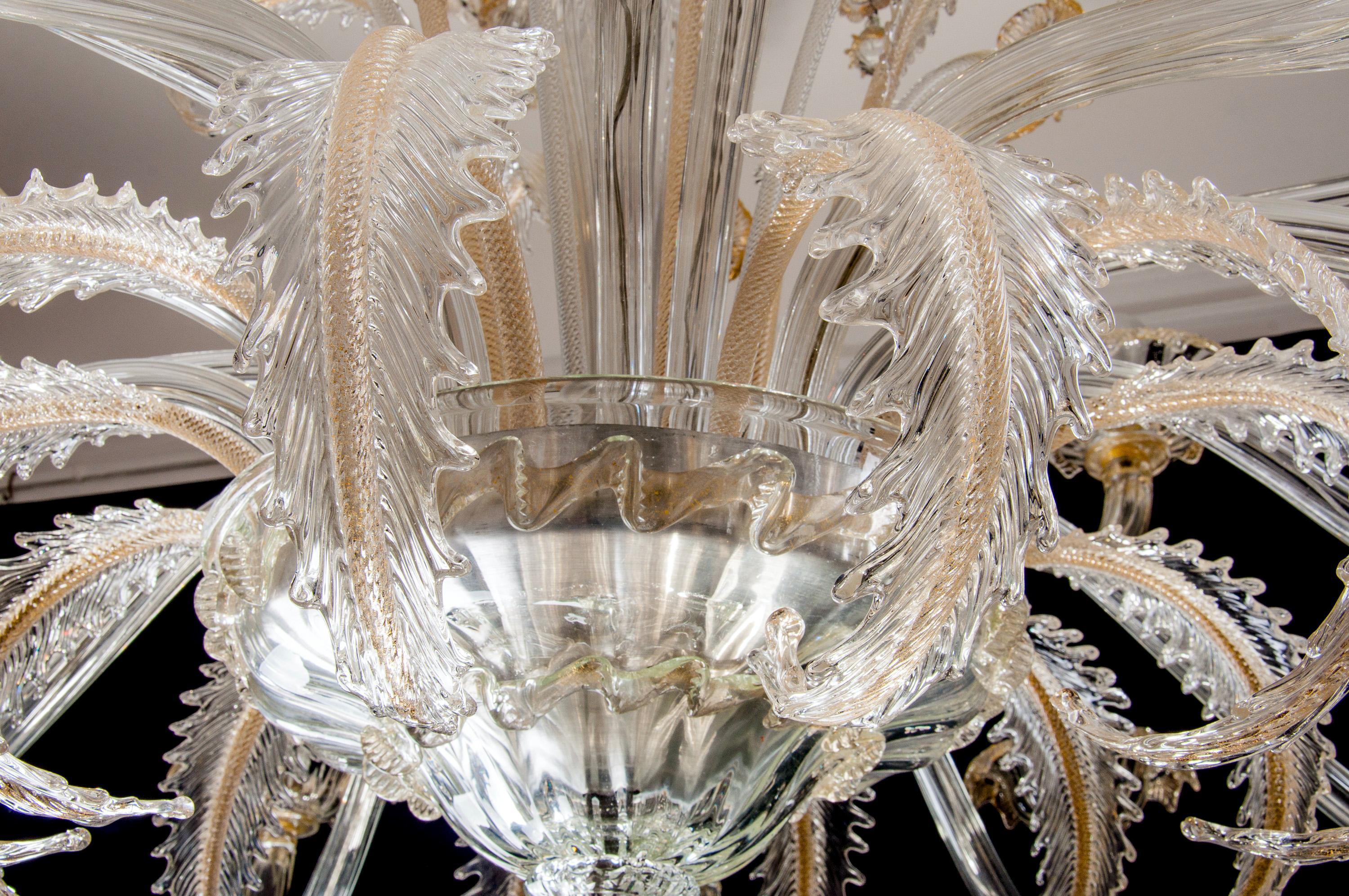 Magnificent Murano Glass Chandeliers by Archimede Seguso, 1960 For Sale 9