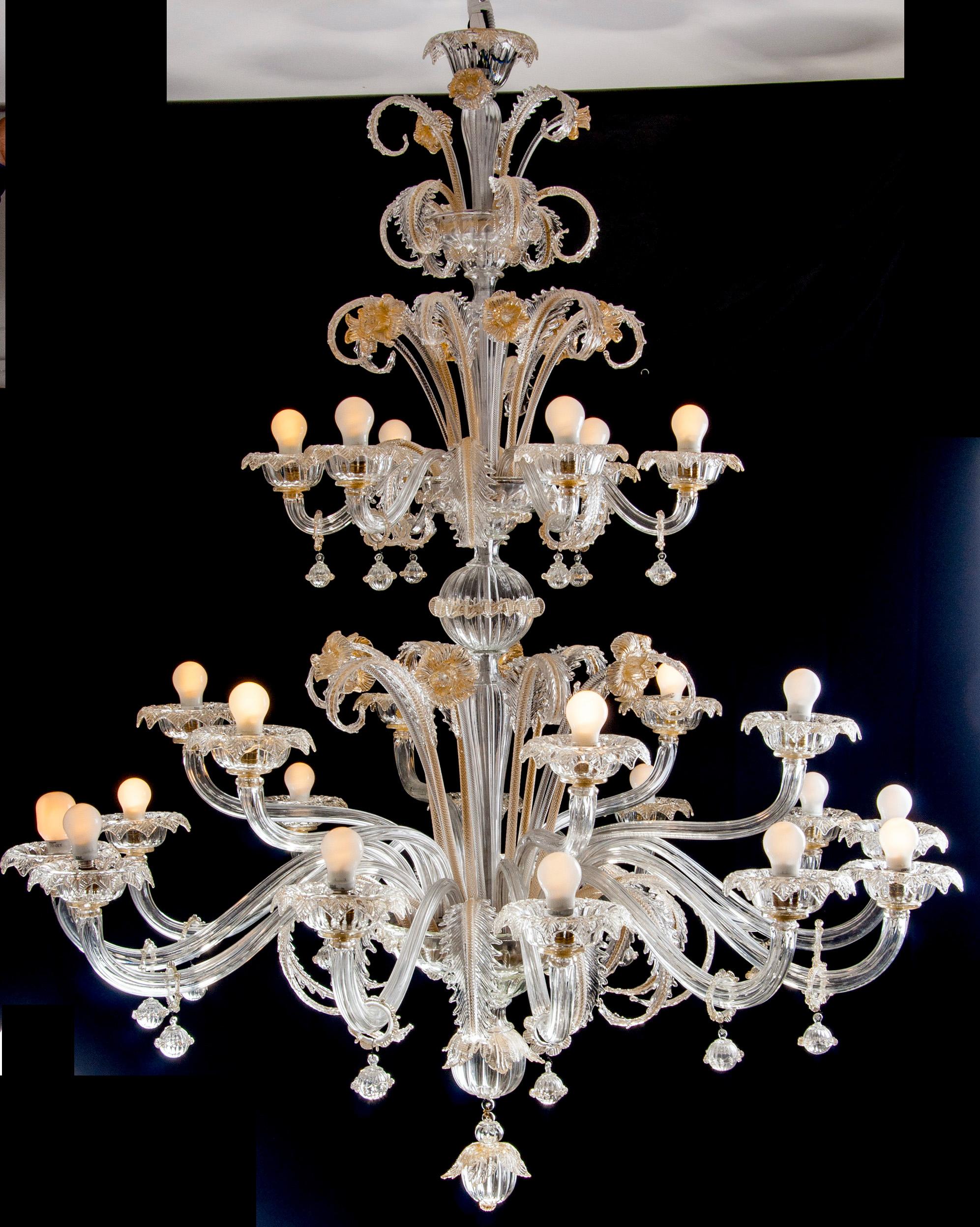 Blown Glass Magnificent Murano Glass Chandeliers by Archimede Seguso, 1960 For Sale