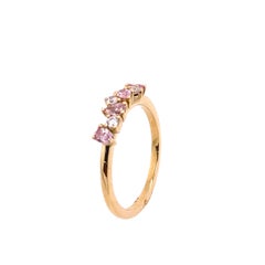 Magnificent Natural Pink Pear Shape & 3 Round Diamond Ring in 18ct Yellow Gold
