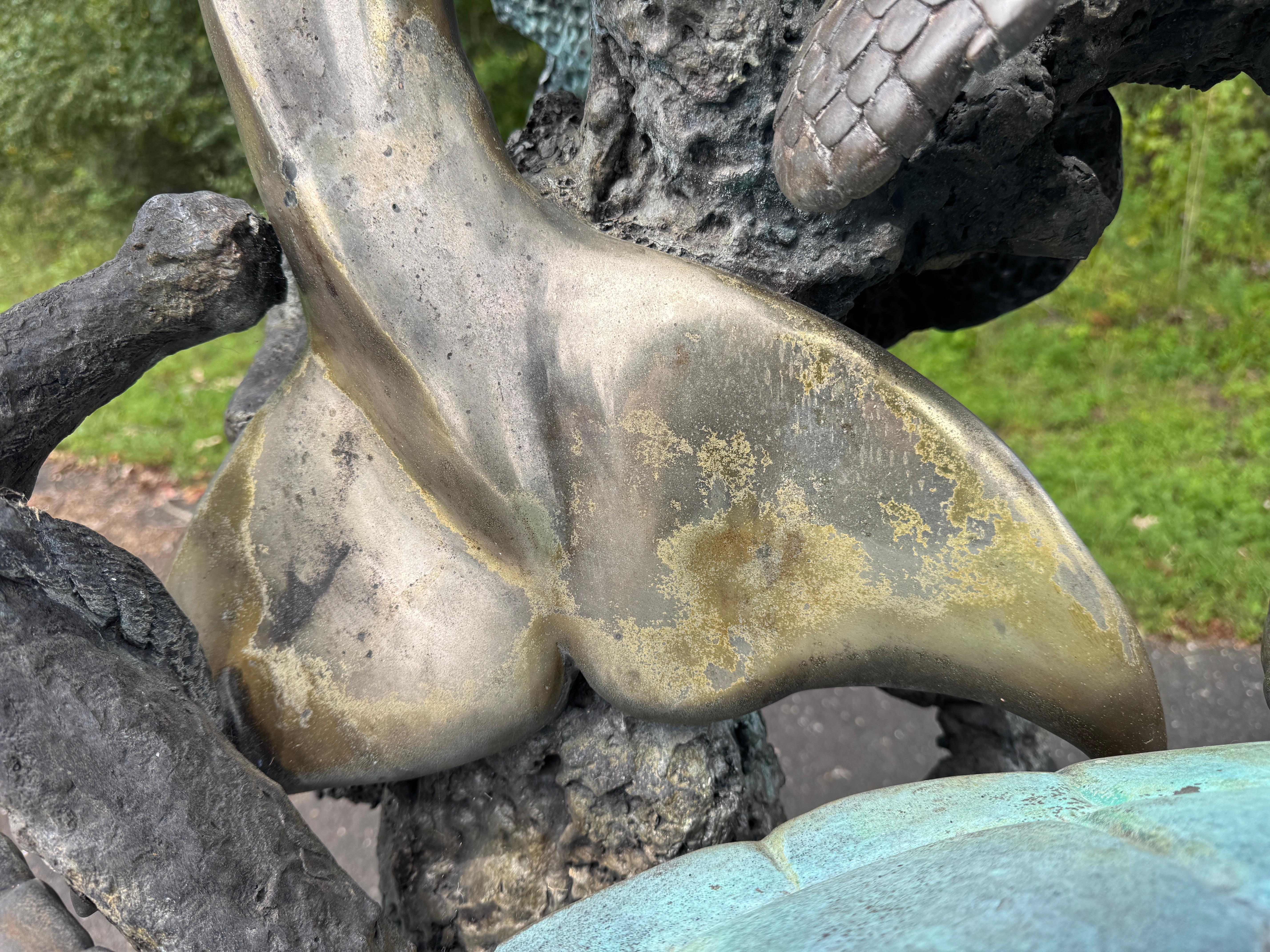 Magnificent Nautical Bronze Fountain Statue For Sale 11